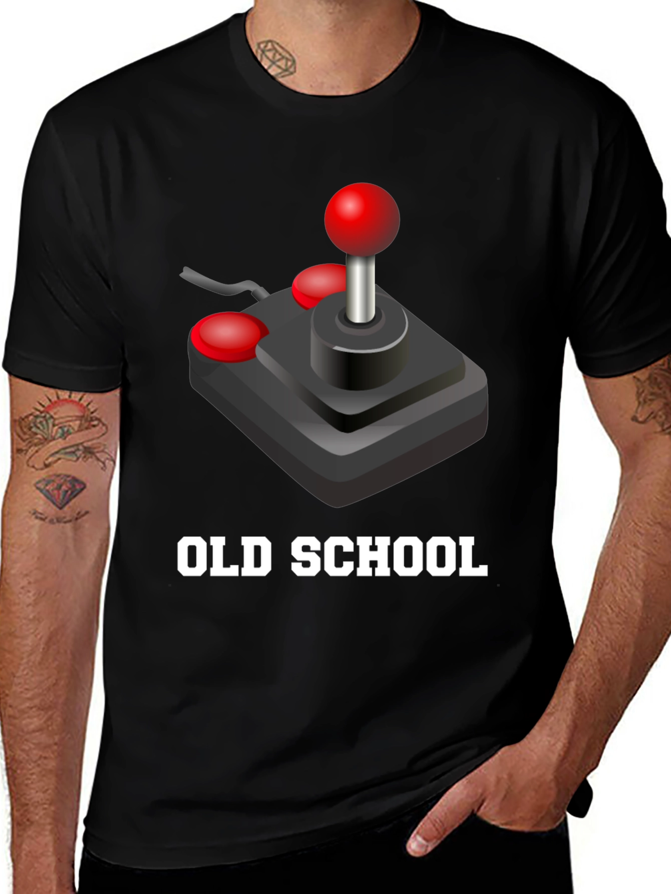 Variant 21 of Old School Gamer T-Shirt - Classic Joystick Design