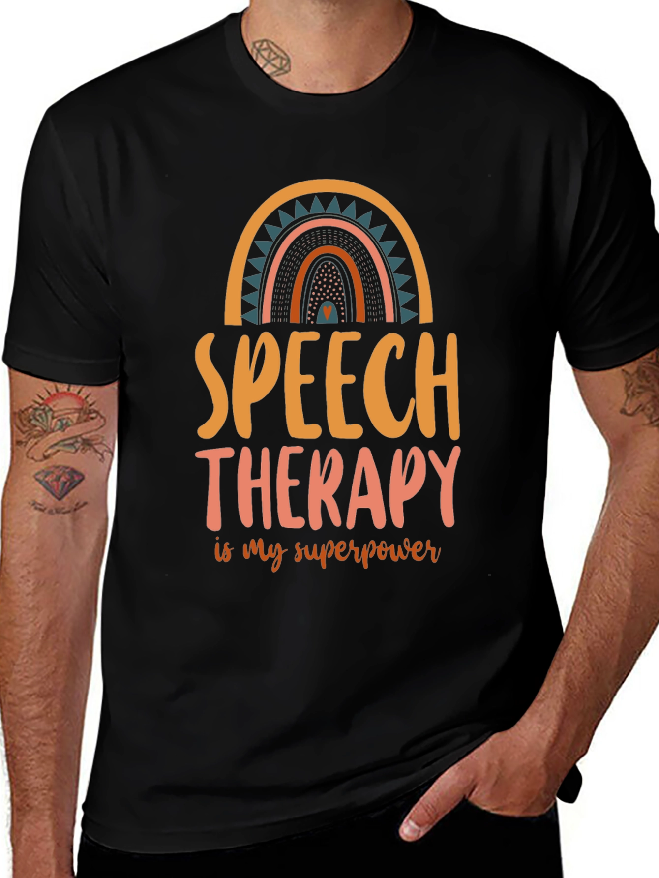 Black Speech Therapy Superpower T-Shirt main image