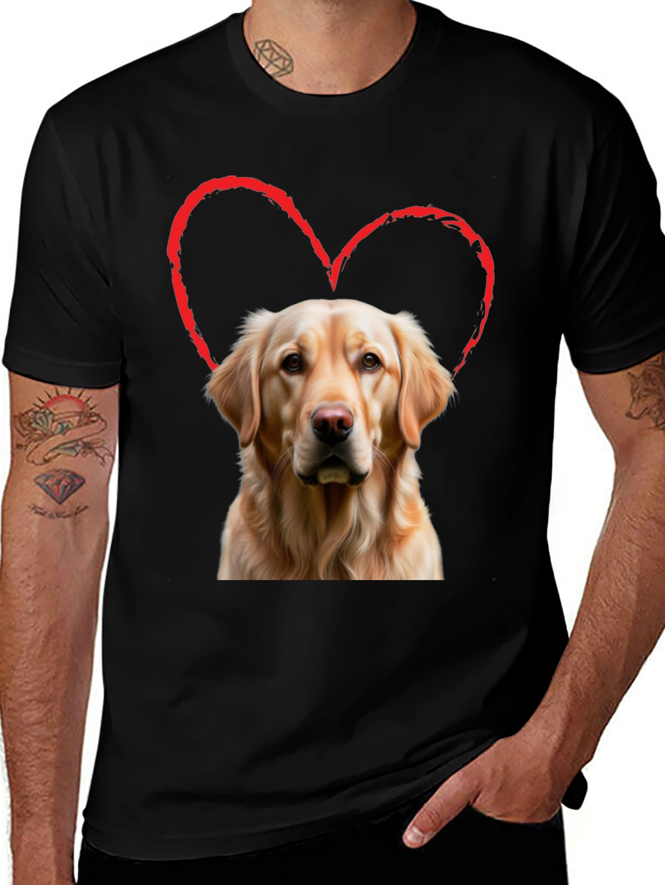 Variant 26 of Golden Retriever Love Heart T-Shirt