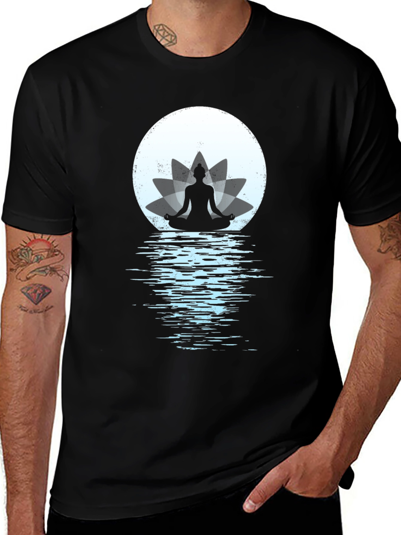 Variant 26 of Lotus Pose Graphic Tee - Zen Meditation Shirt
