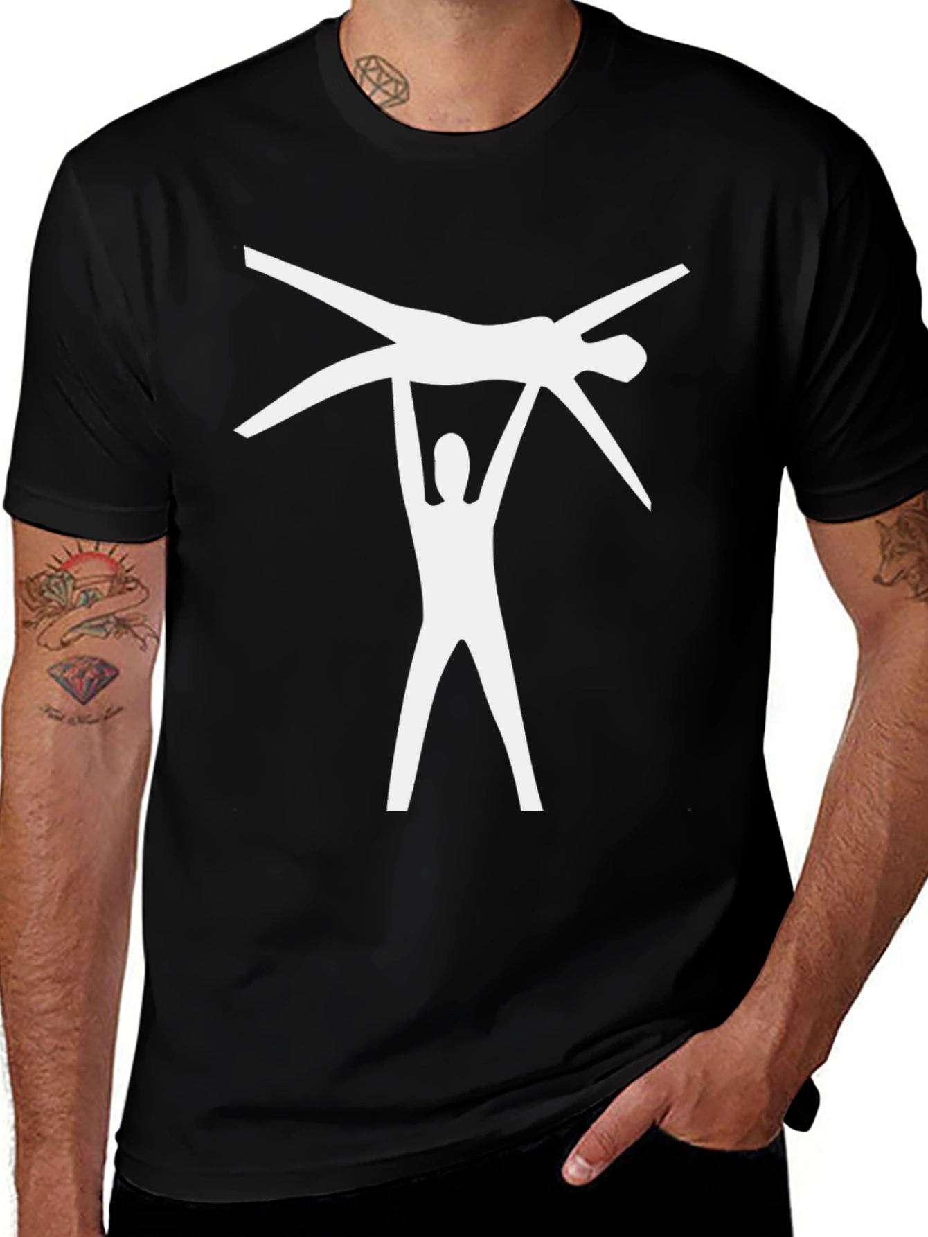 Variant 25 of Acrobatics Graphic Tee - Black Cotton Blend