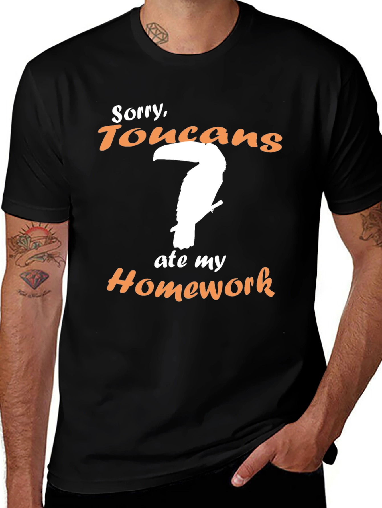 Variant 27 of Toucan Ate My Homework Funny Graphic T-Shirt
