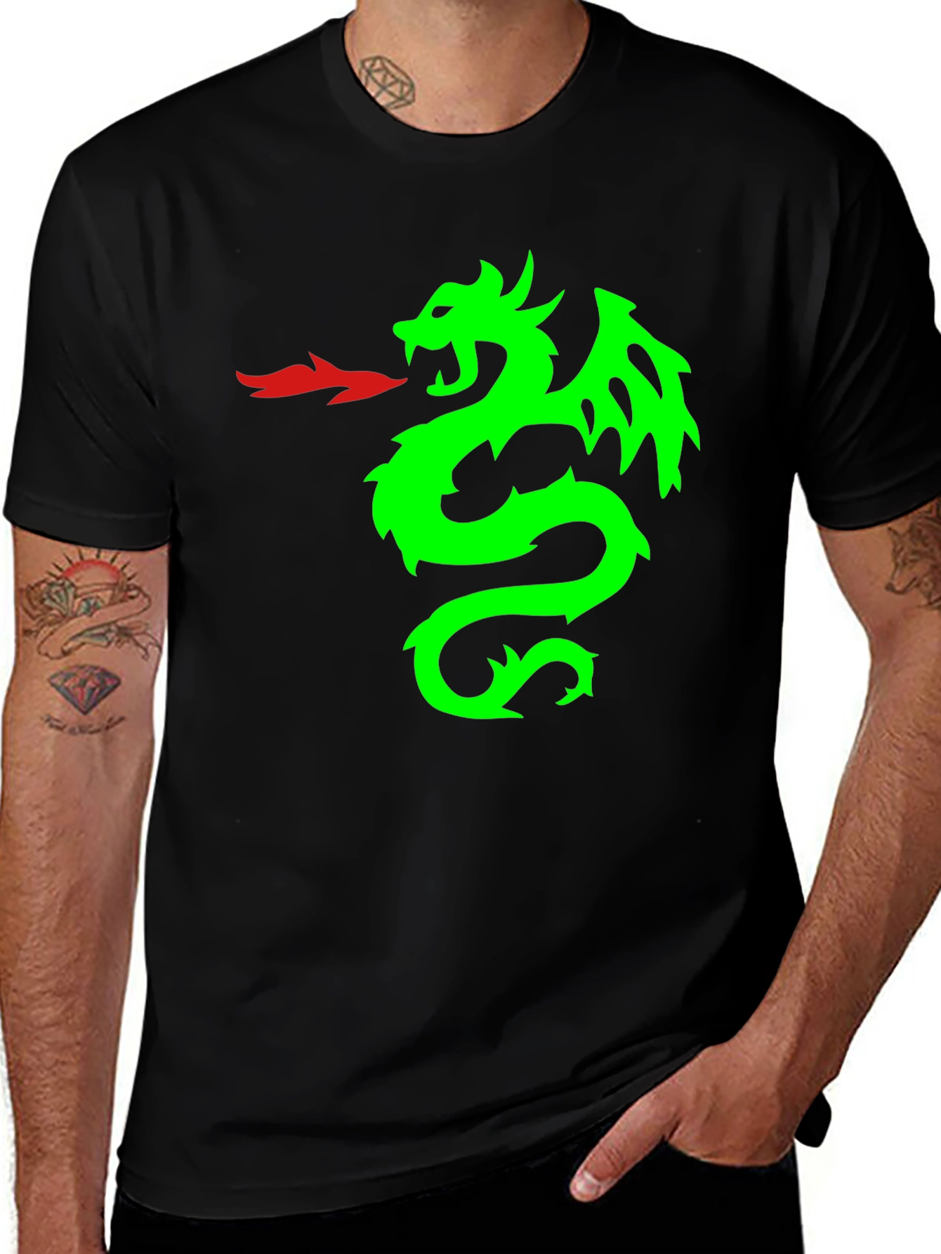 Variant 19 of Dragon Graphic T-Shirt - Black