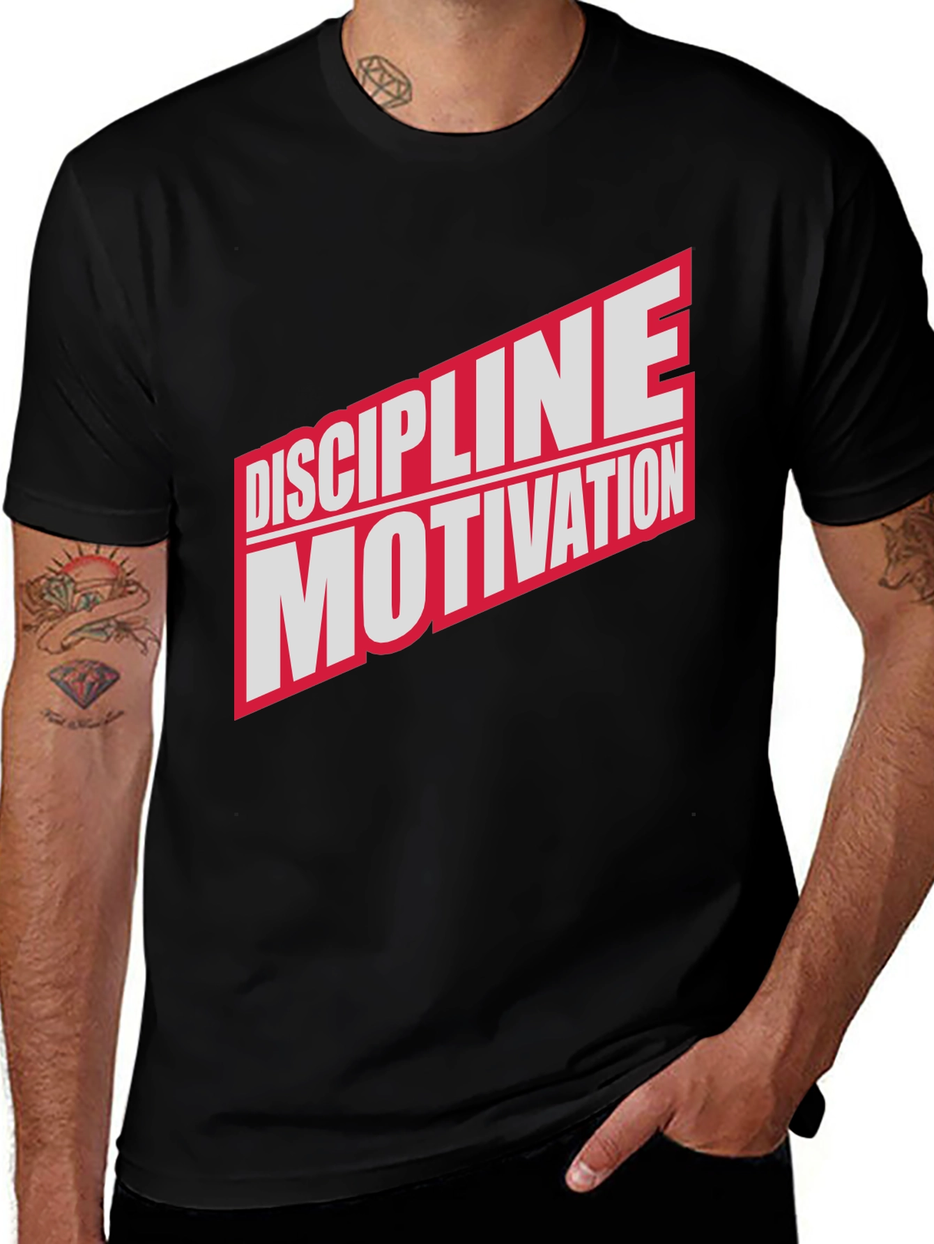 Discipline Motivation Black Graphic T-Shirt