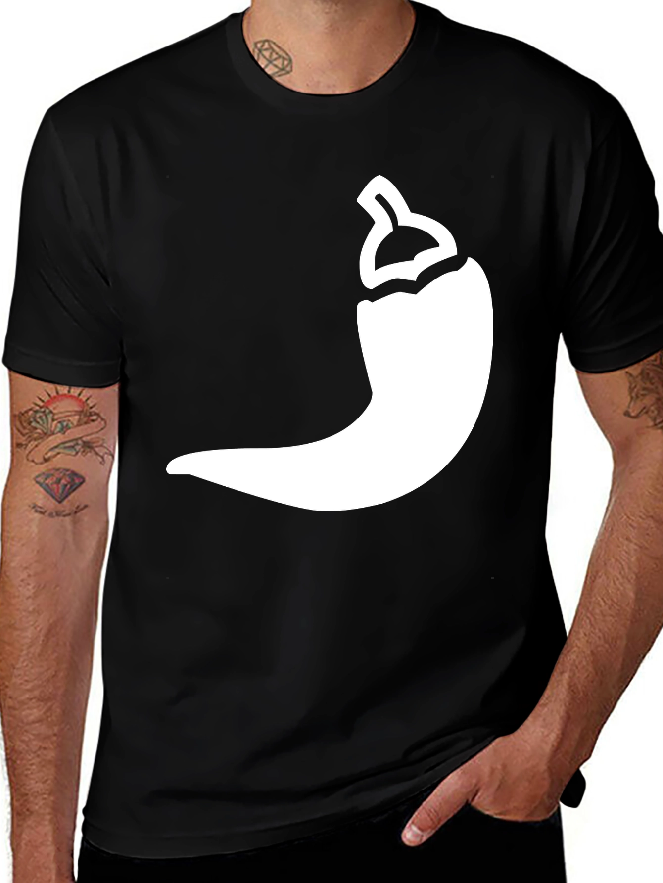 Spicy Pepper Graphic Tee - Stylish Black T-Shirt
