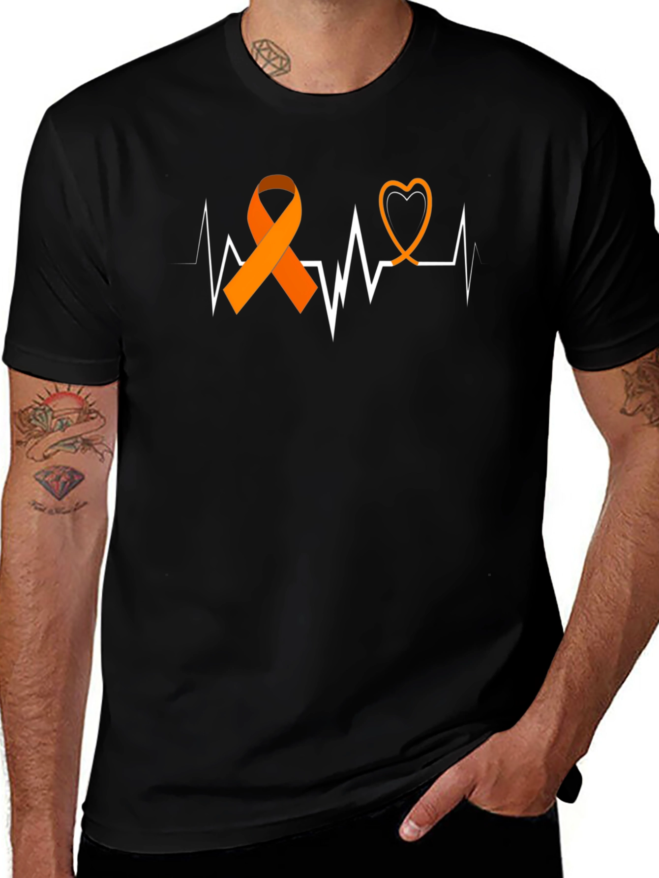 Variant 21 of Awareness Ribbon Heartbeat Graphic Tee