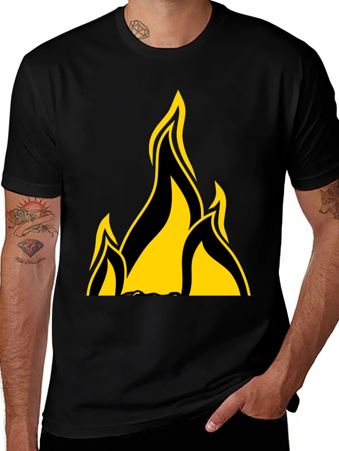 Variant 19 of Flame Graphic Black T-Shirt