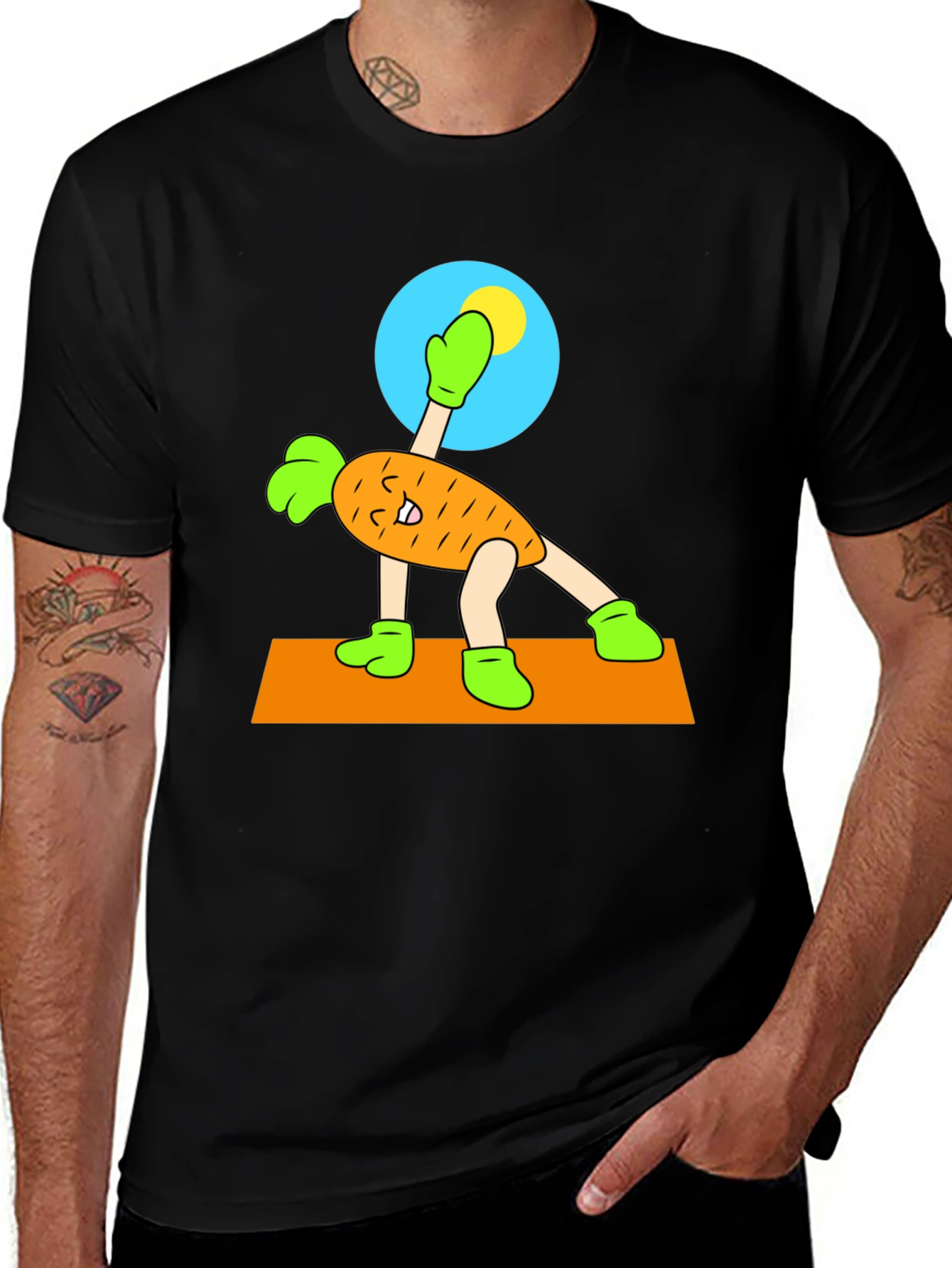 Variant 10 of Yoga Carrot T-Shirt - Humorous Cartoon Tee