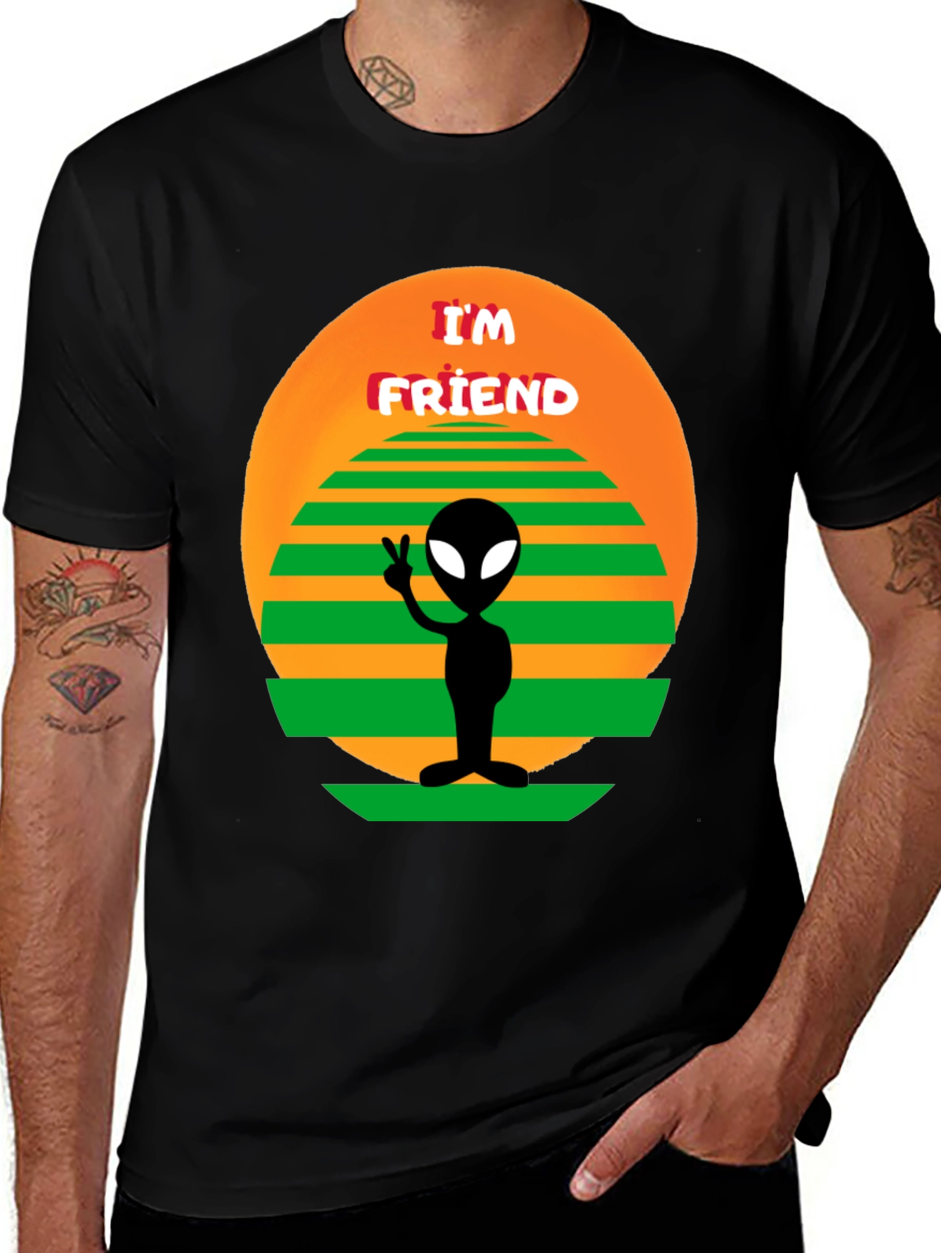 Variant 10 of I'm Friend Alien T-Shirt - Retro Graphic Tee