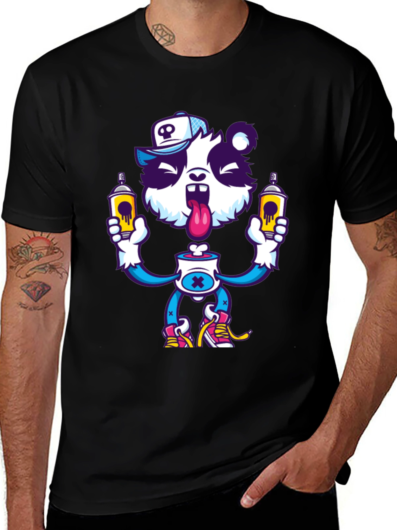 Variant 7 of Cartoon Panda Graphic T-Shirt - Unique Streetwear Style