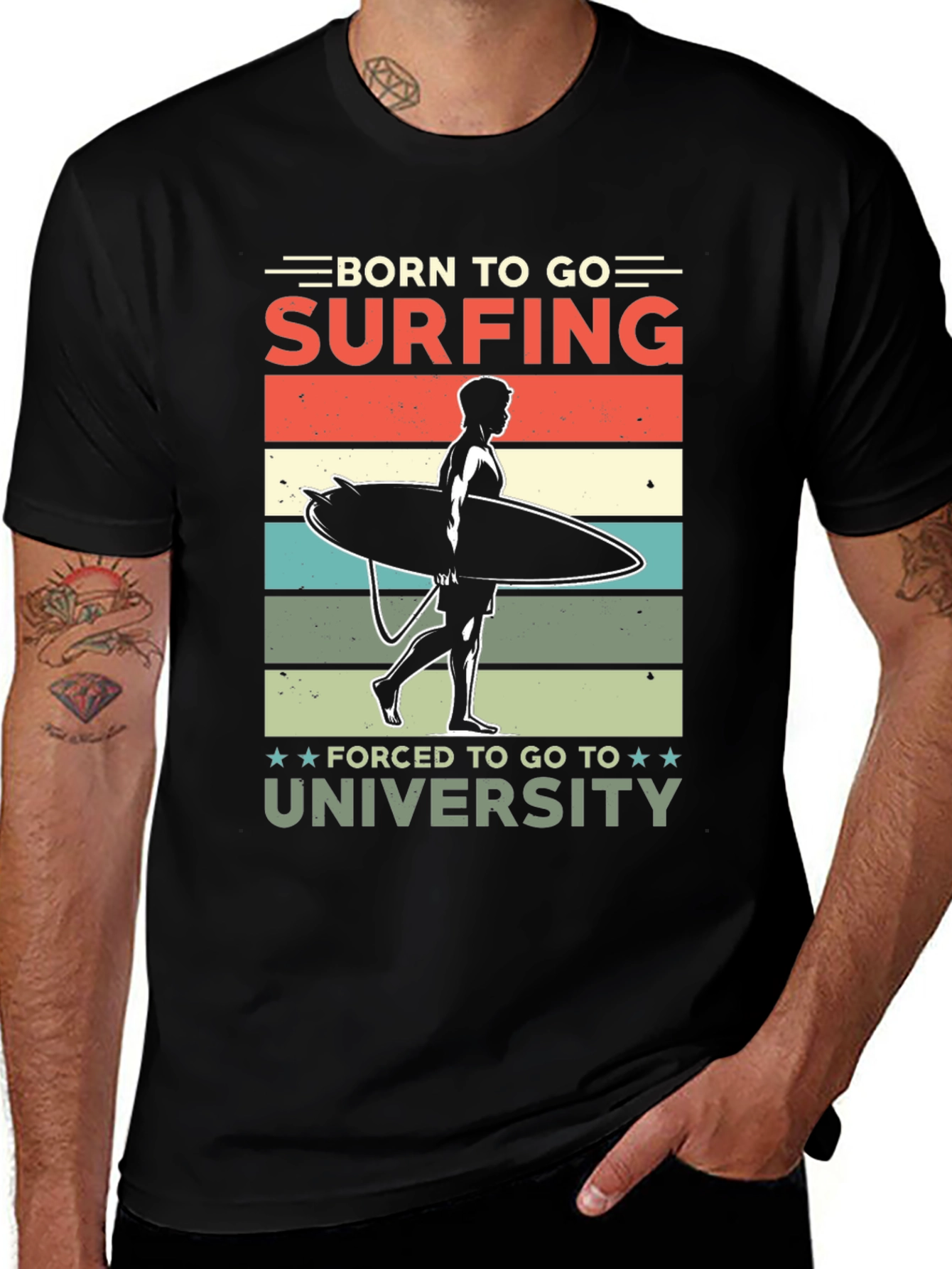 Variant 5 of Born to Surf T-Shirt - University Humor