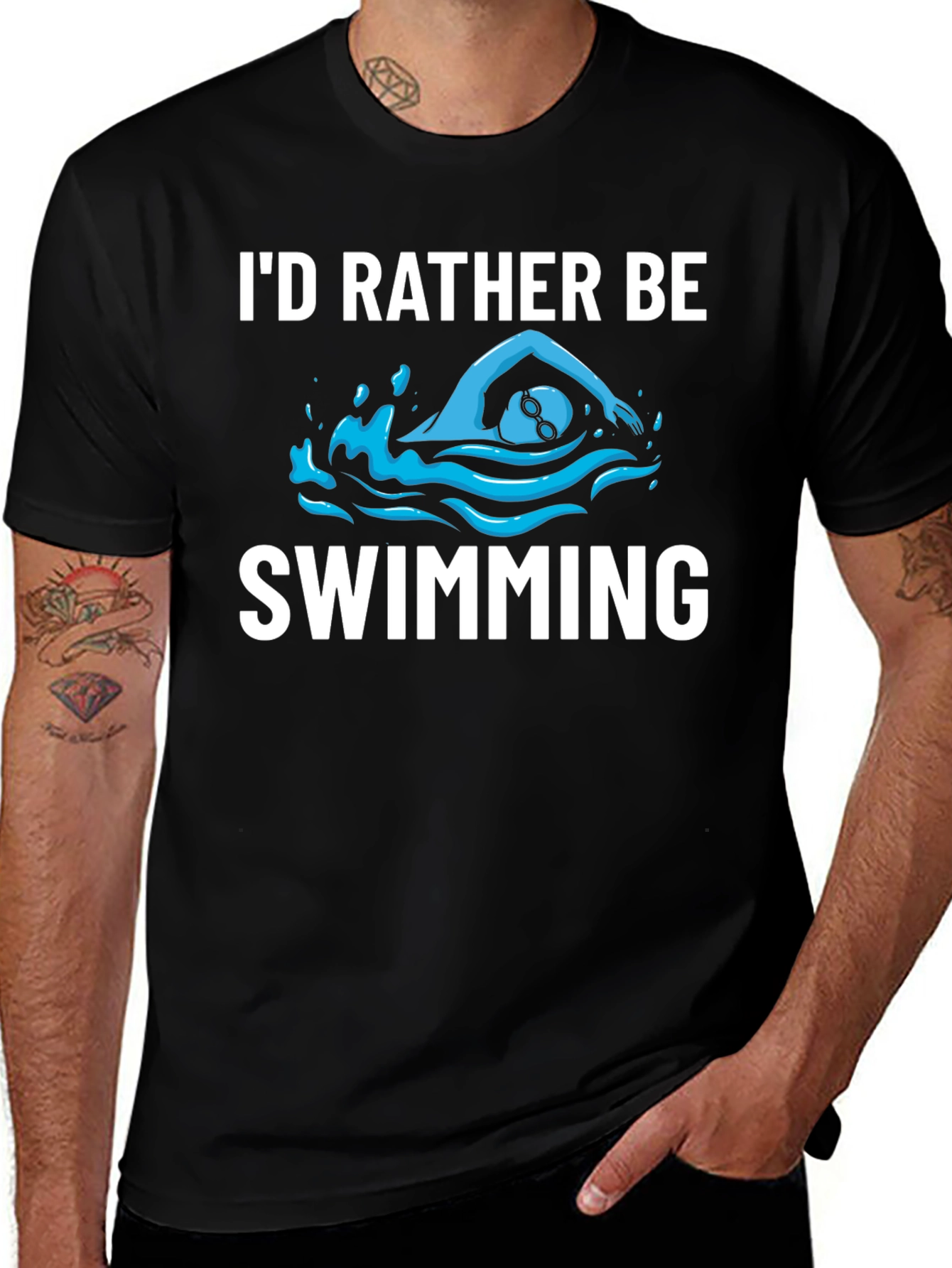 Variant 4 of I'd Rather Be Swimming T-Shirt