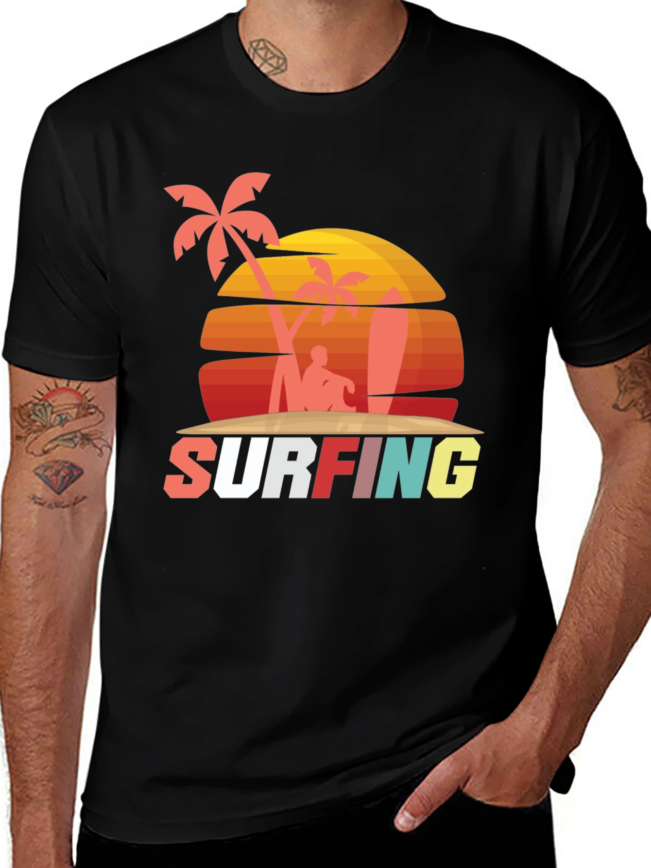 Variant 4 of Retro Surfing Graphic Tee - Beach Vibes