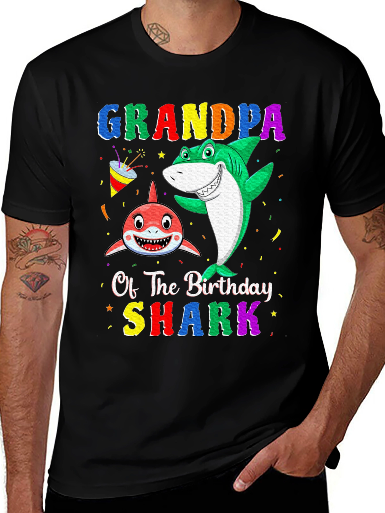 Grandpa Shark Birthday T-Shirt