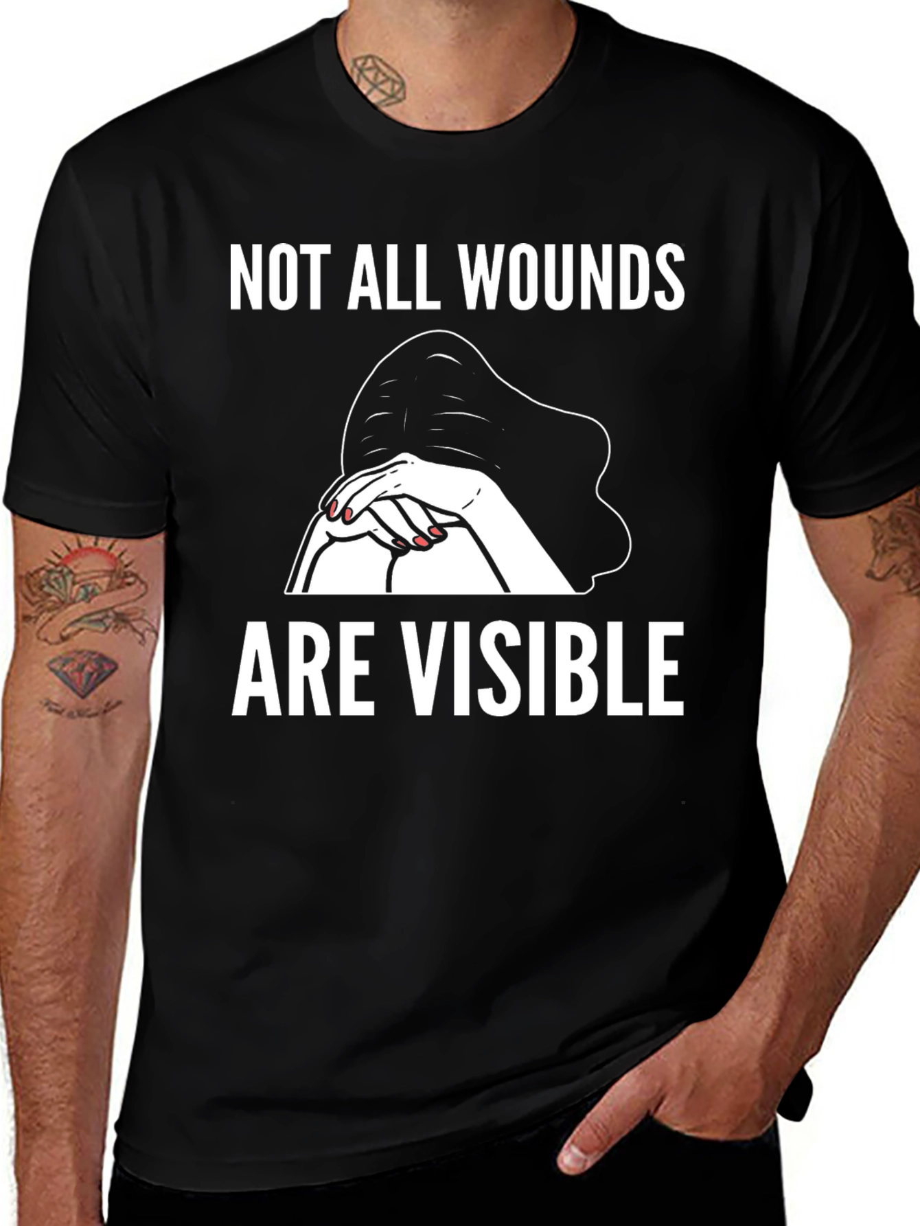 Variant 2 of Not All Wounds Are Visible Graphic Tee