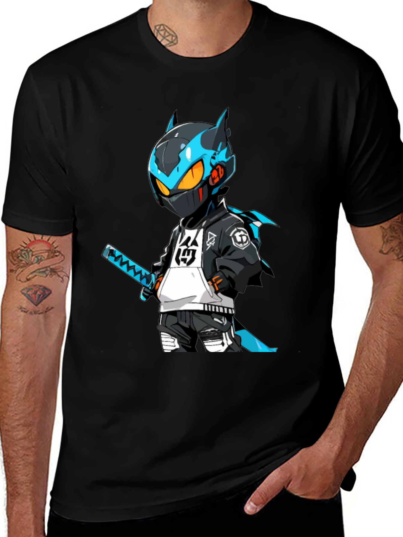 Variant 28 of Cyberpunk Ninja Graphic Tee - Cool Anime T-Shirt
