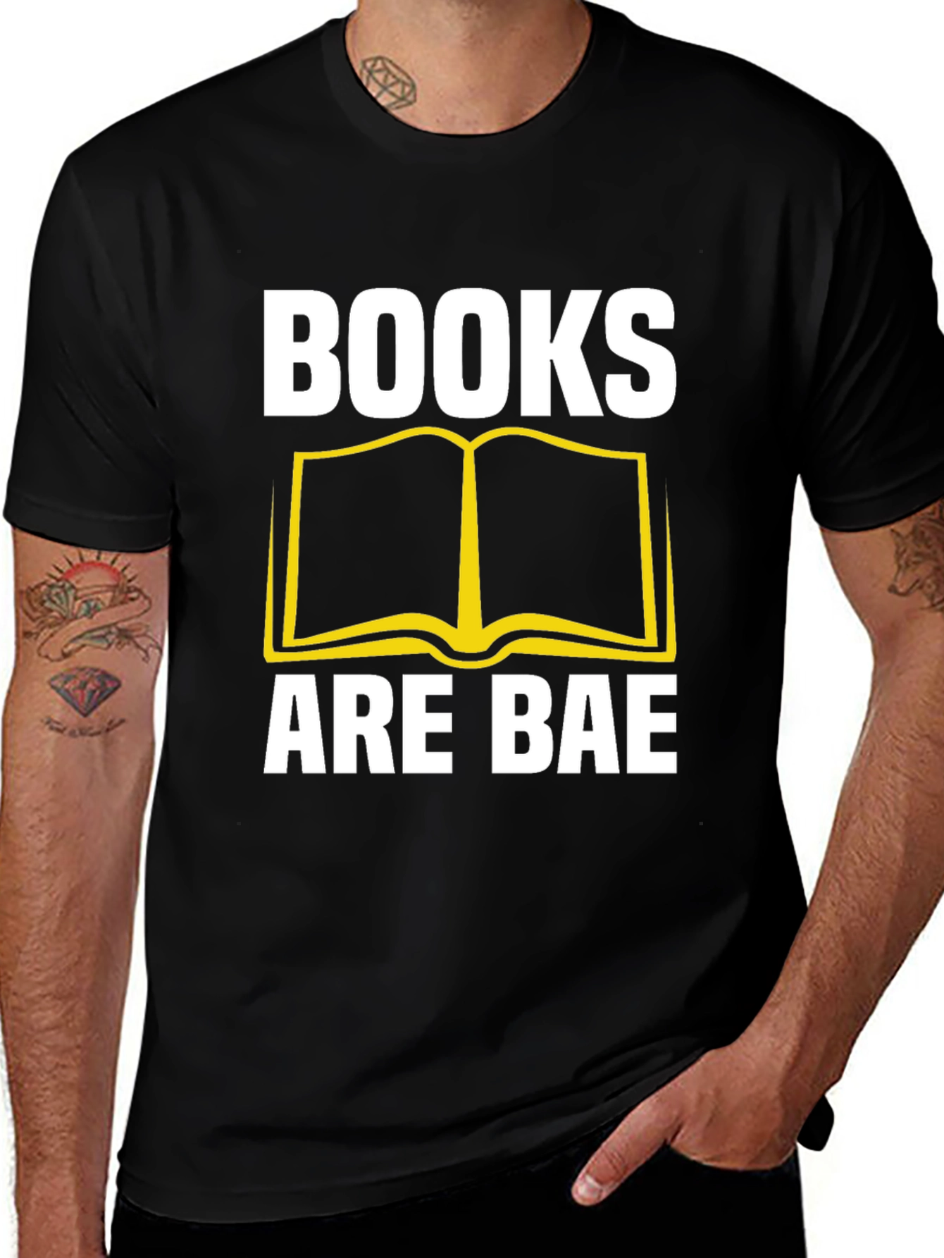 Variant 26 of Books Are Bae Black Graphic T-Shirt