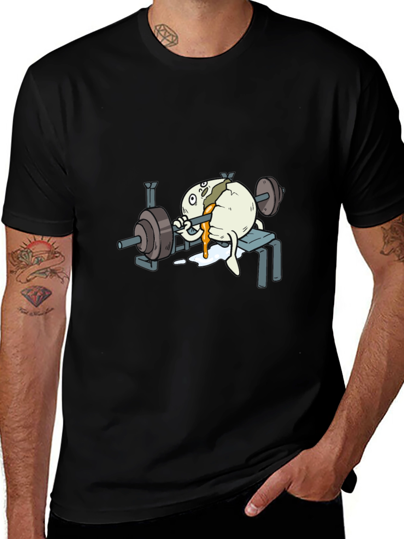 Variant 4 of Funny Egg Lifting Weights T-Shirt