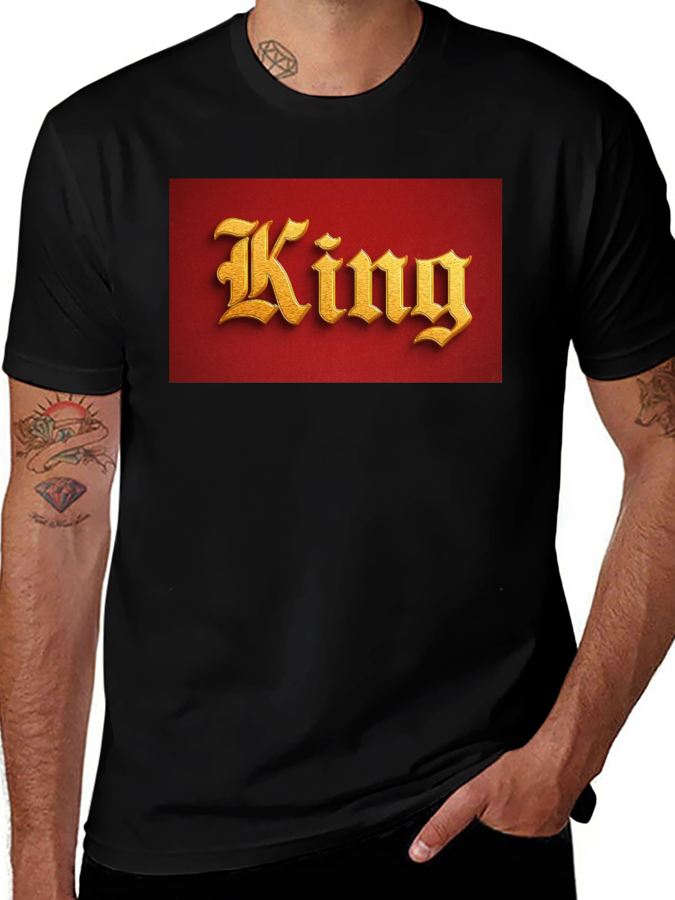 Black King Graphic T-Shirt - Regal Style main image