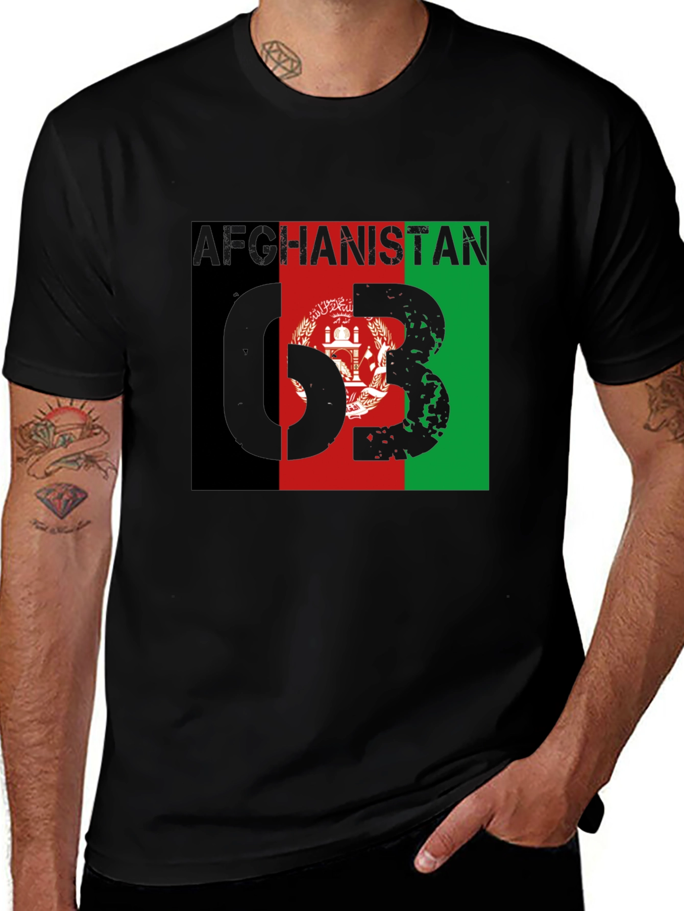 Variant 16 of Afghanistan Flag T-Shirt - Patriotic Style