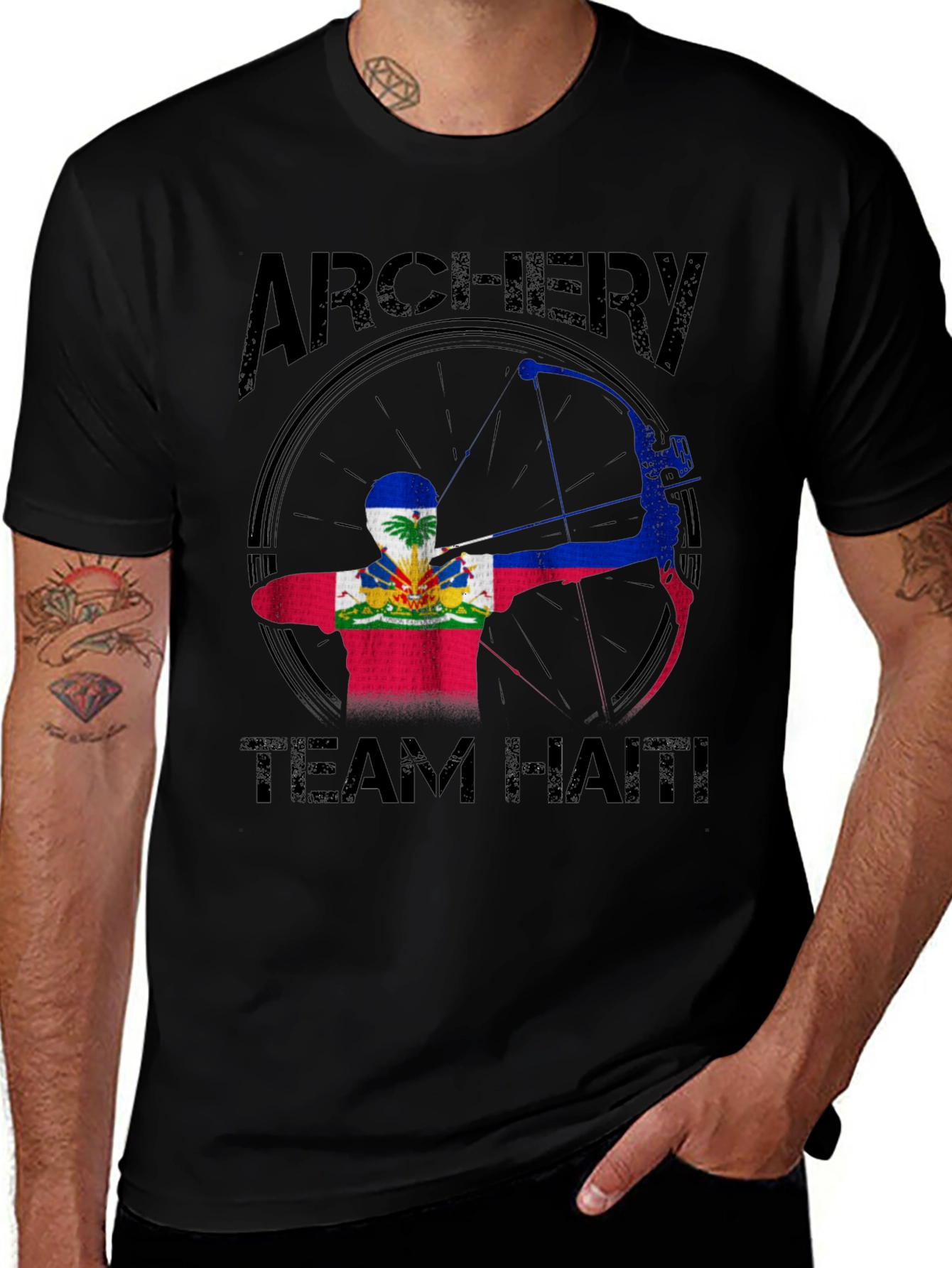 Variant 26 of Archery Team Haiti T-Shirt Bow Archer