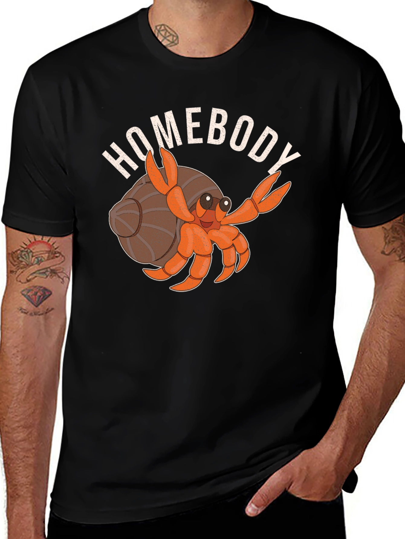 Variant 17 of Homebody Hermit Crab T-Shirt - Stay Home Humor