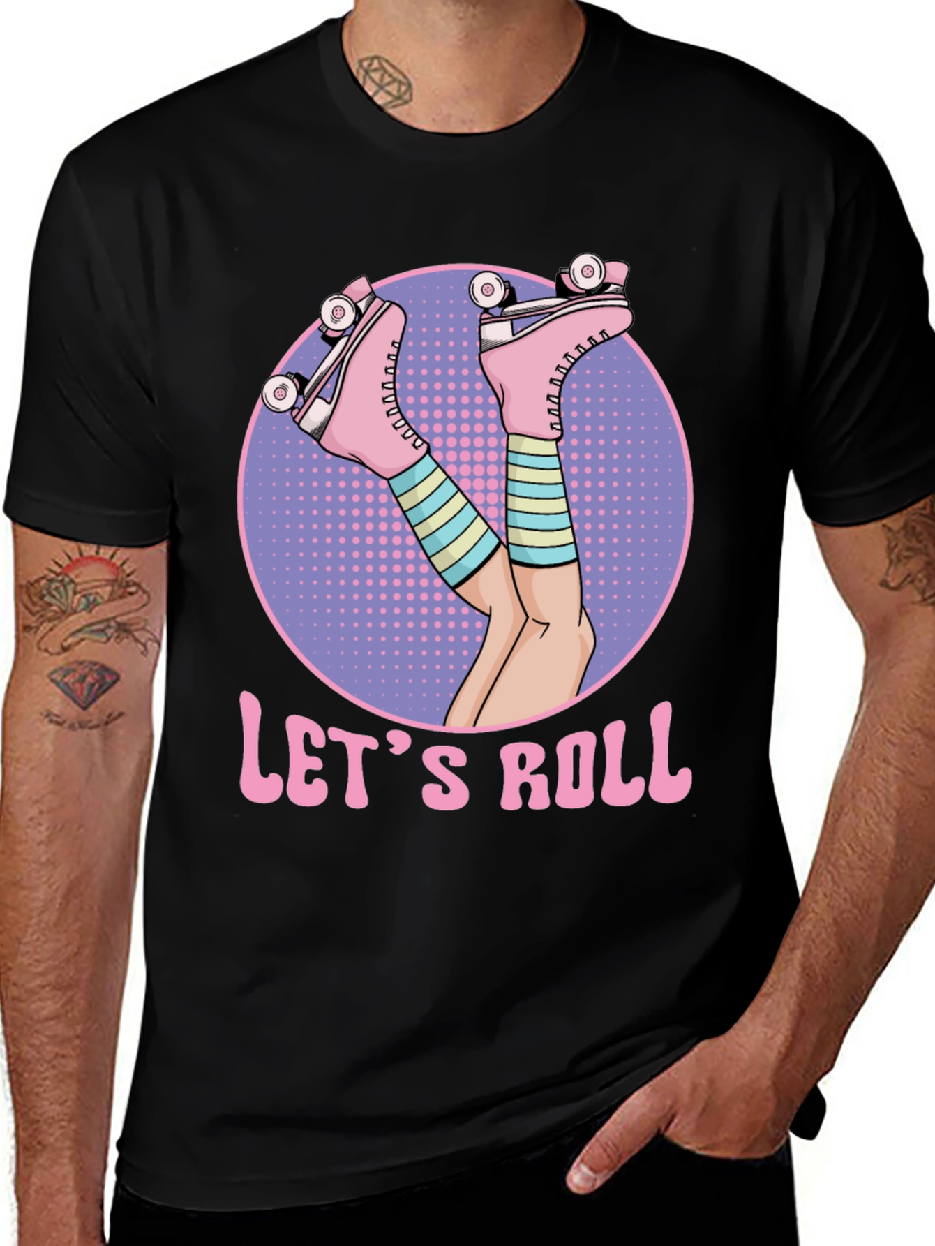Variant 17 of Let's Roll Retro Roller Skate T-Shirt