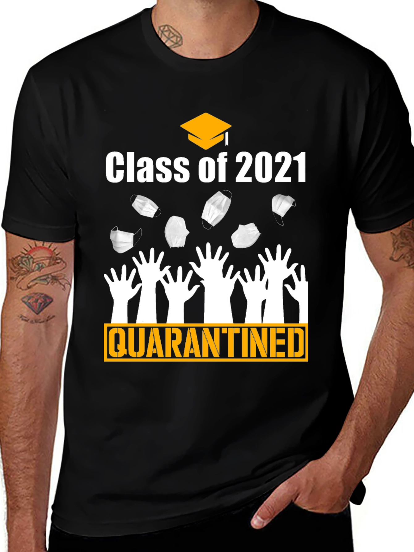 Variant 21 of Class of 2021 Quarantined Graduation T-Shirt