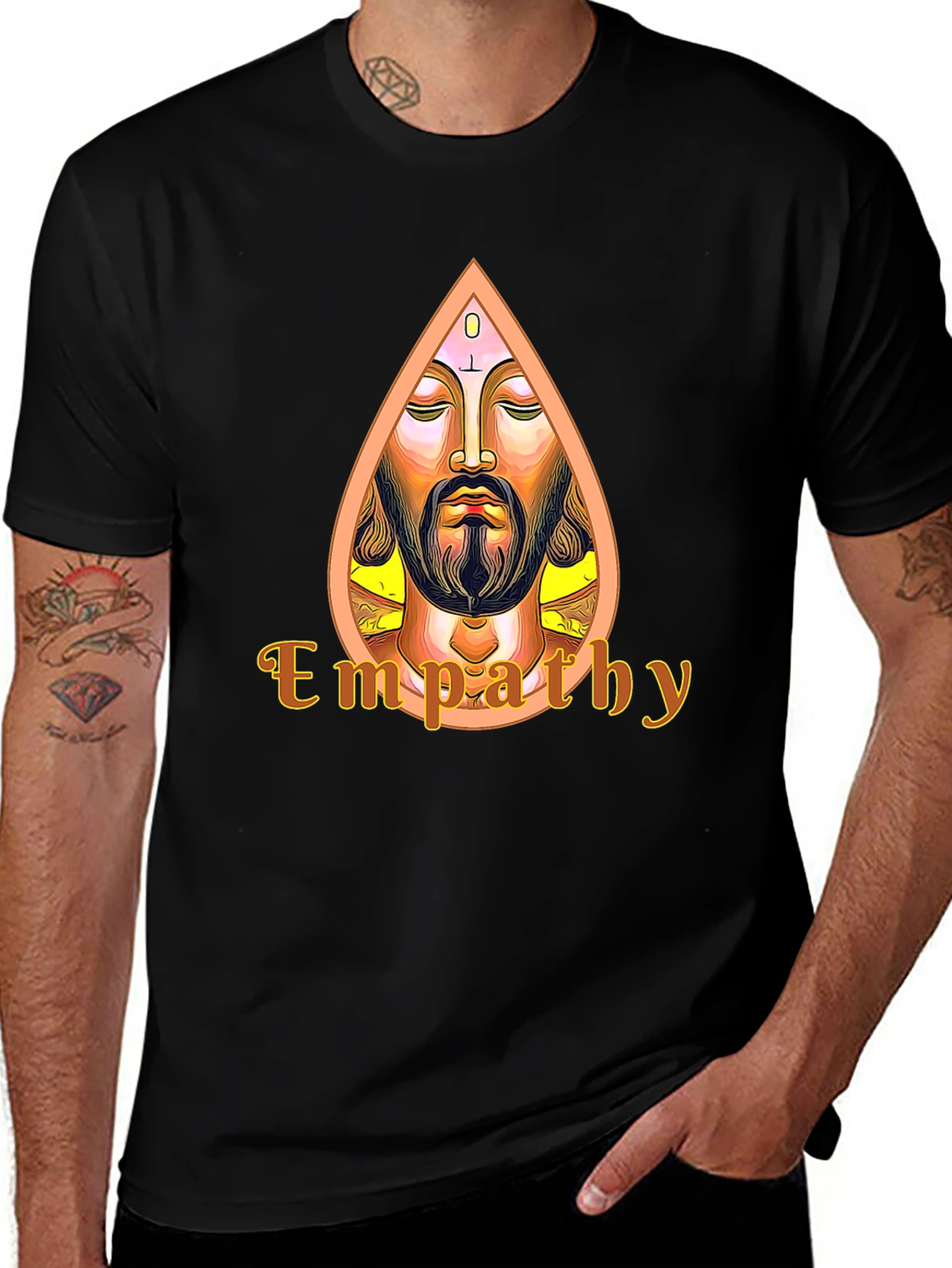 Black Empathy Graphic Tee - Spiritual Art T-Shirt main image