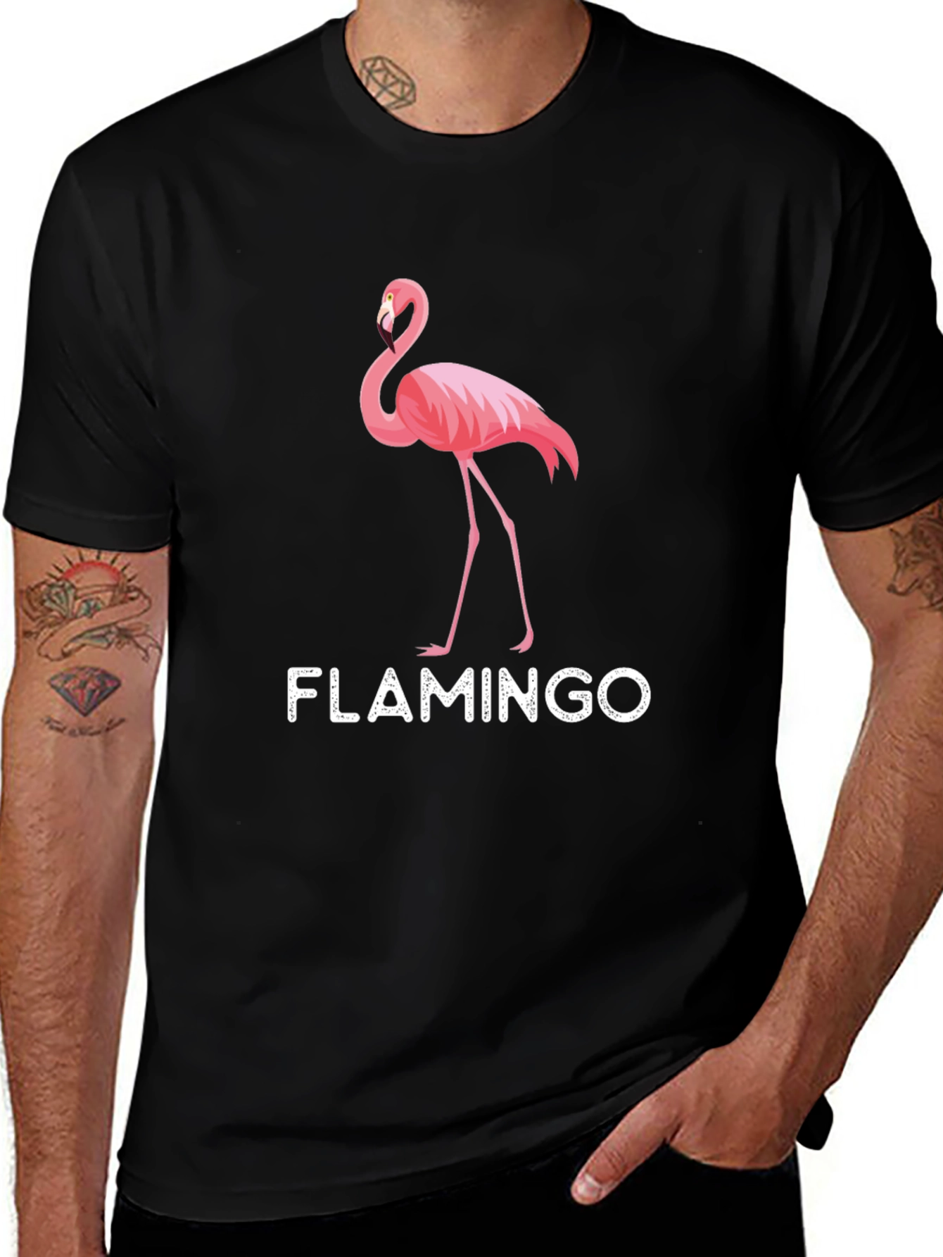 Variant 8 of Men's Black Flamingo Graphic T-Shirt