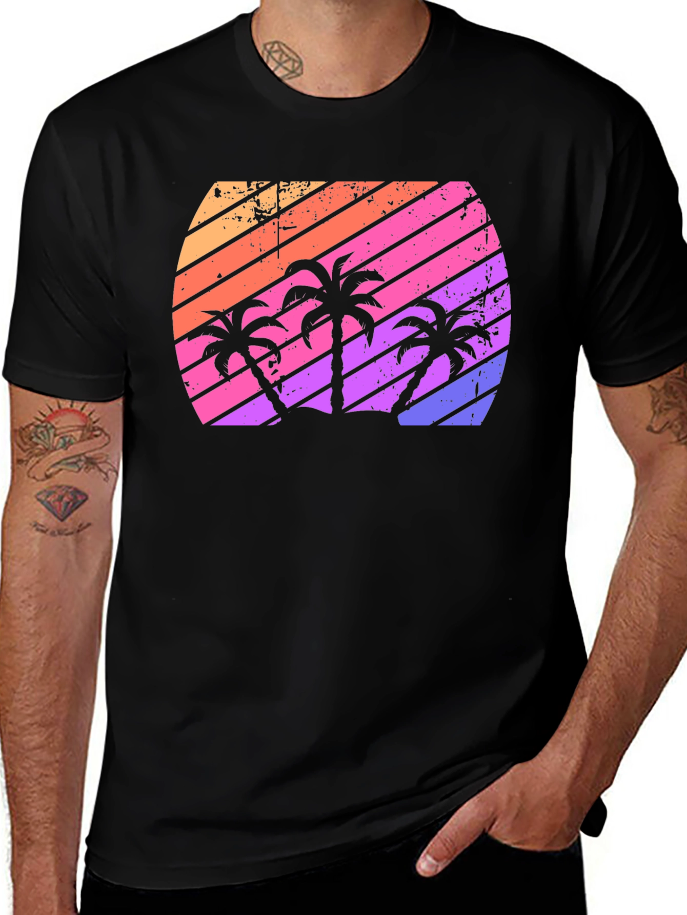 Variant 25 of Retro Sunset Palm Tree T-Shirt