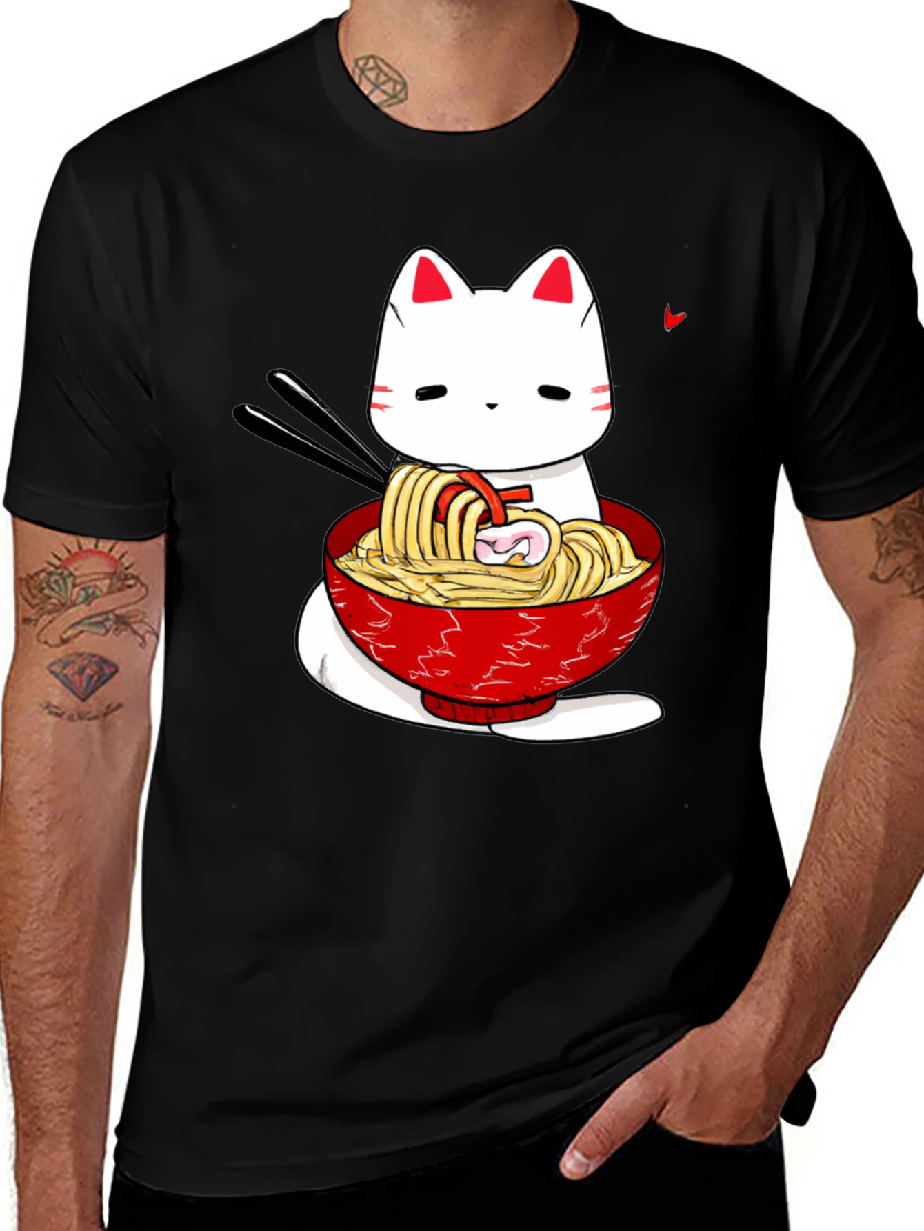 Variant 10 of Ramen Cat Graphic T-Shirt - Cute Anime Style