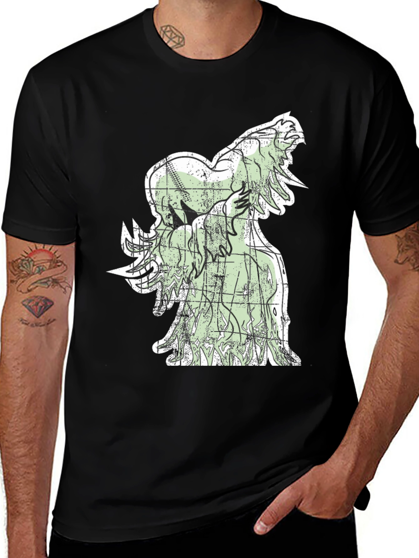 Variant 30 of Unique Graphic Print Black T-Shirt