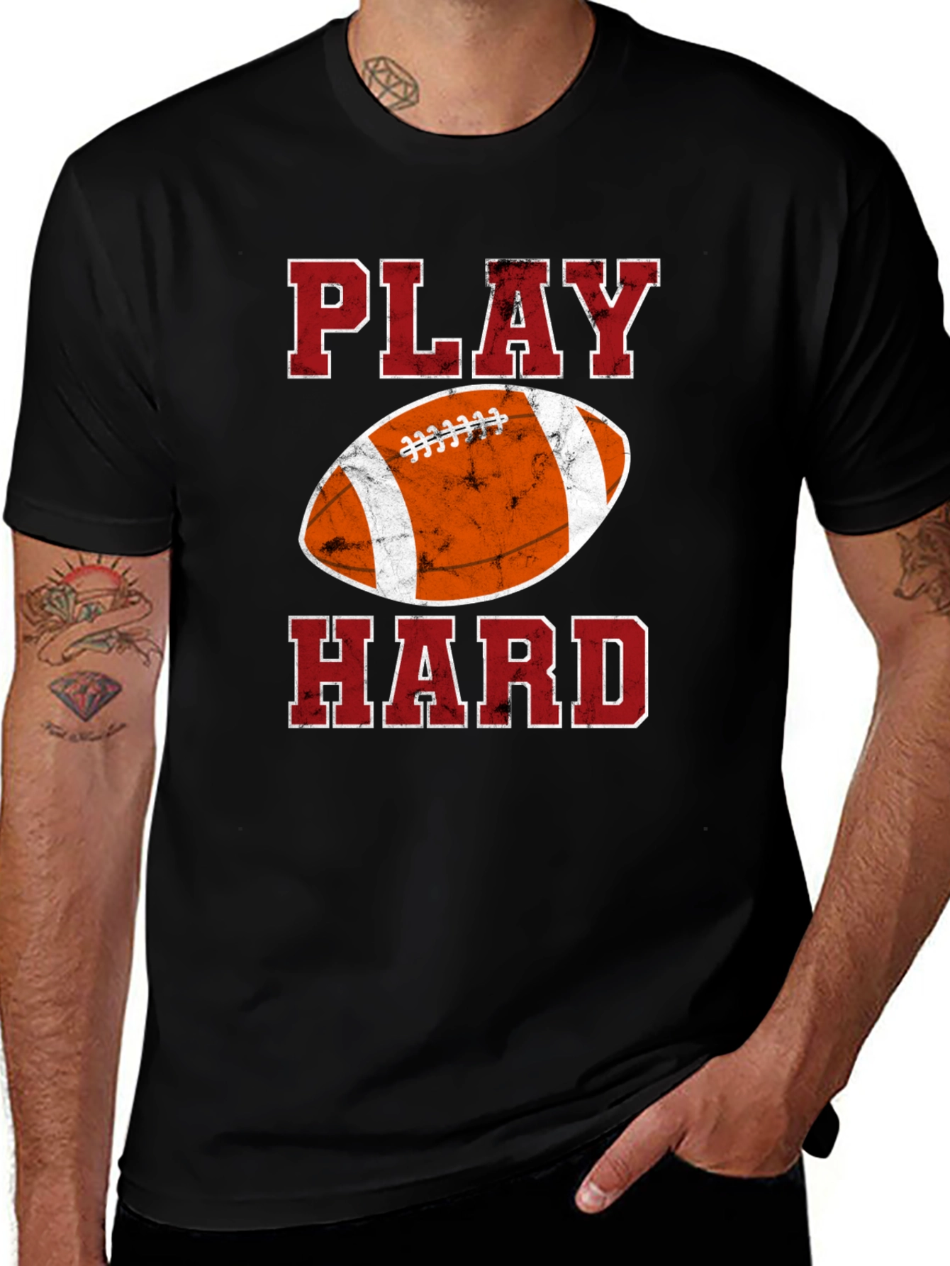 Variant 3 of Play Hard Football Graphic Tee