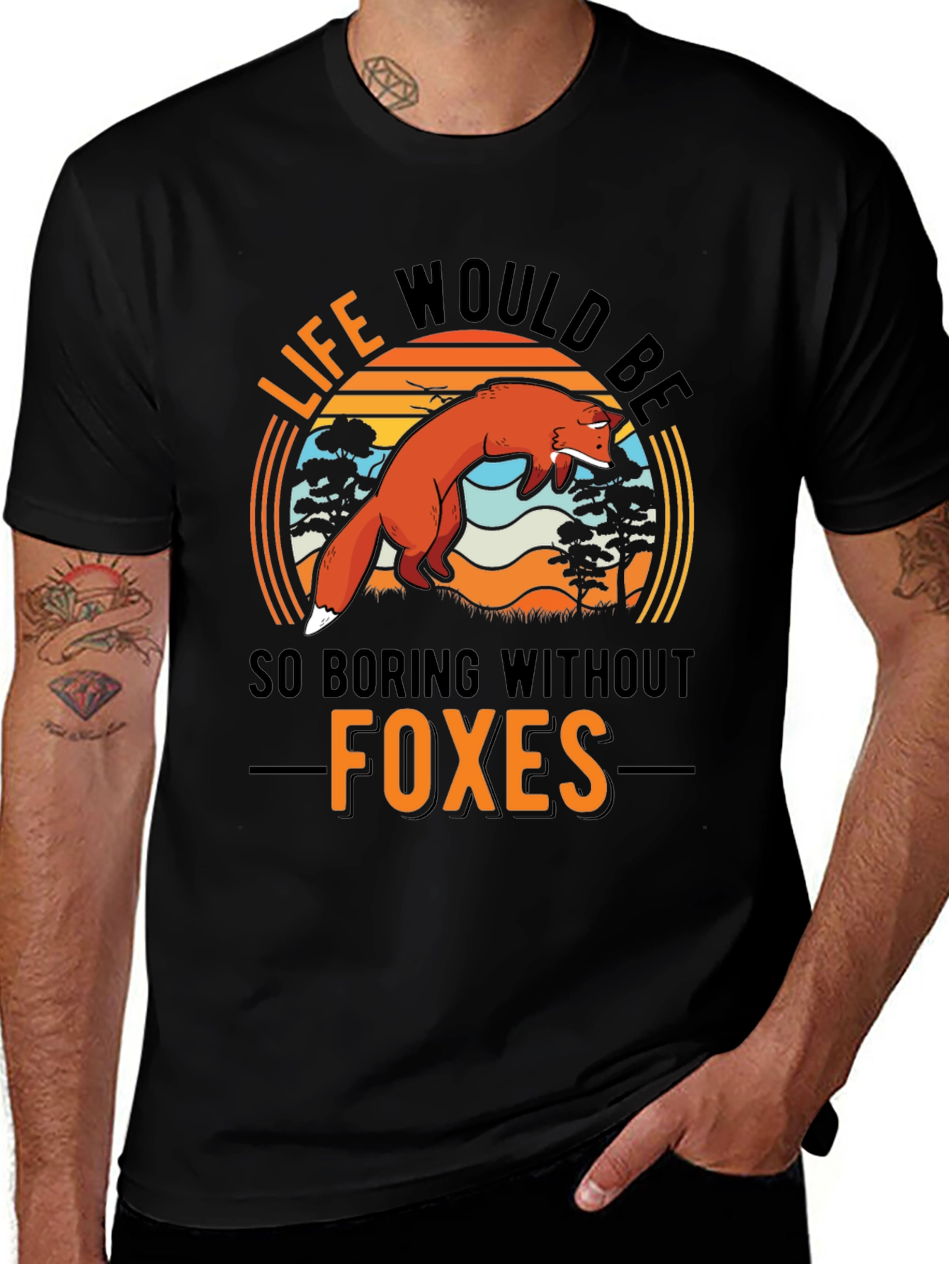 Black Life Would Be So Boring Without Foxes T-Shirt main image
