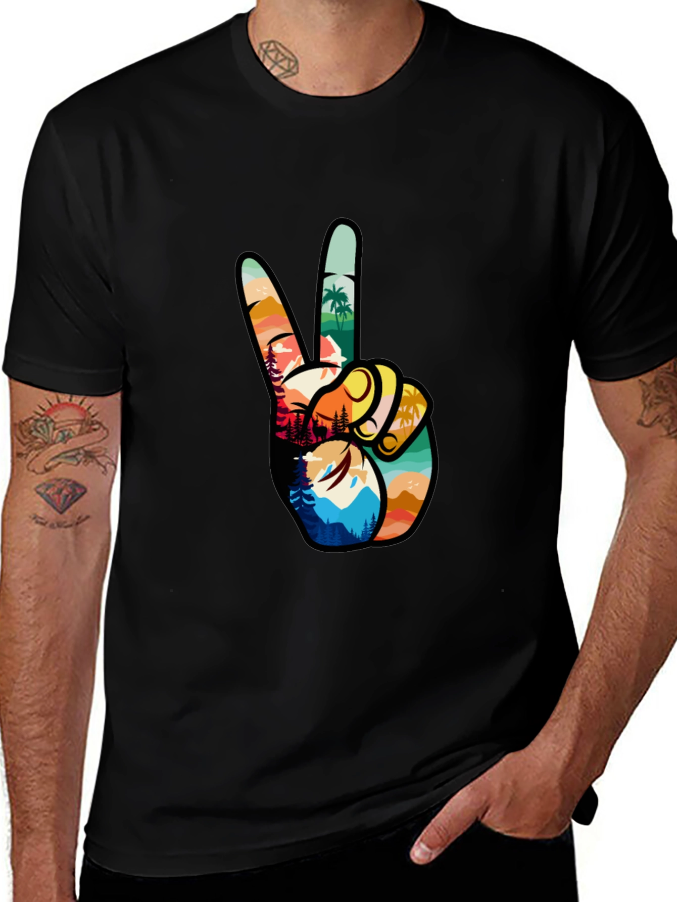 Variant 18 of Peace Sign Nature T-Shirt