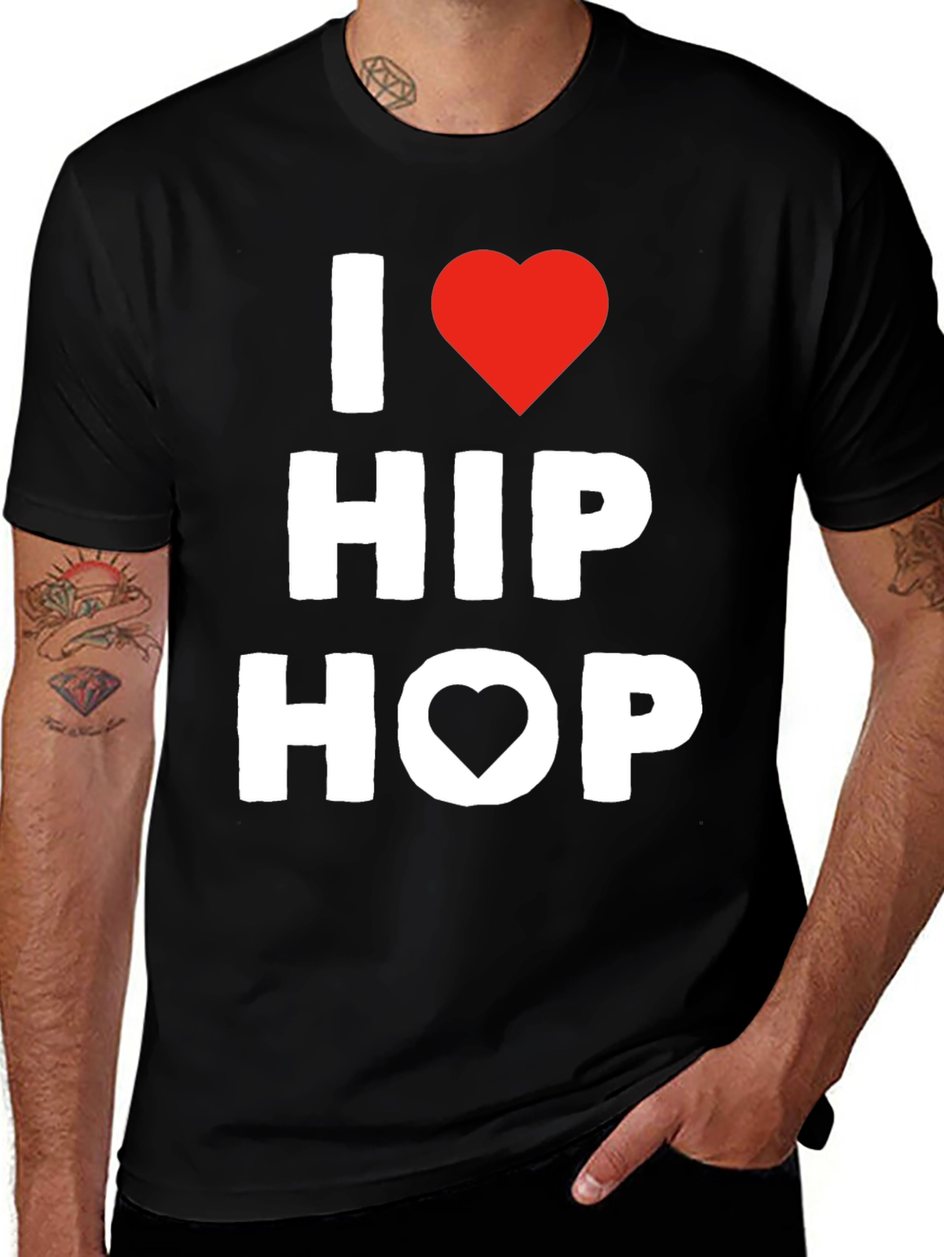 Variant 30 of I Love Hip Hop Graphic Tee - Trendy Casual T-Shirt