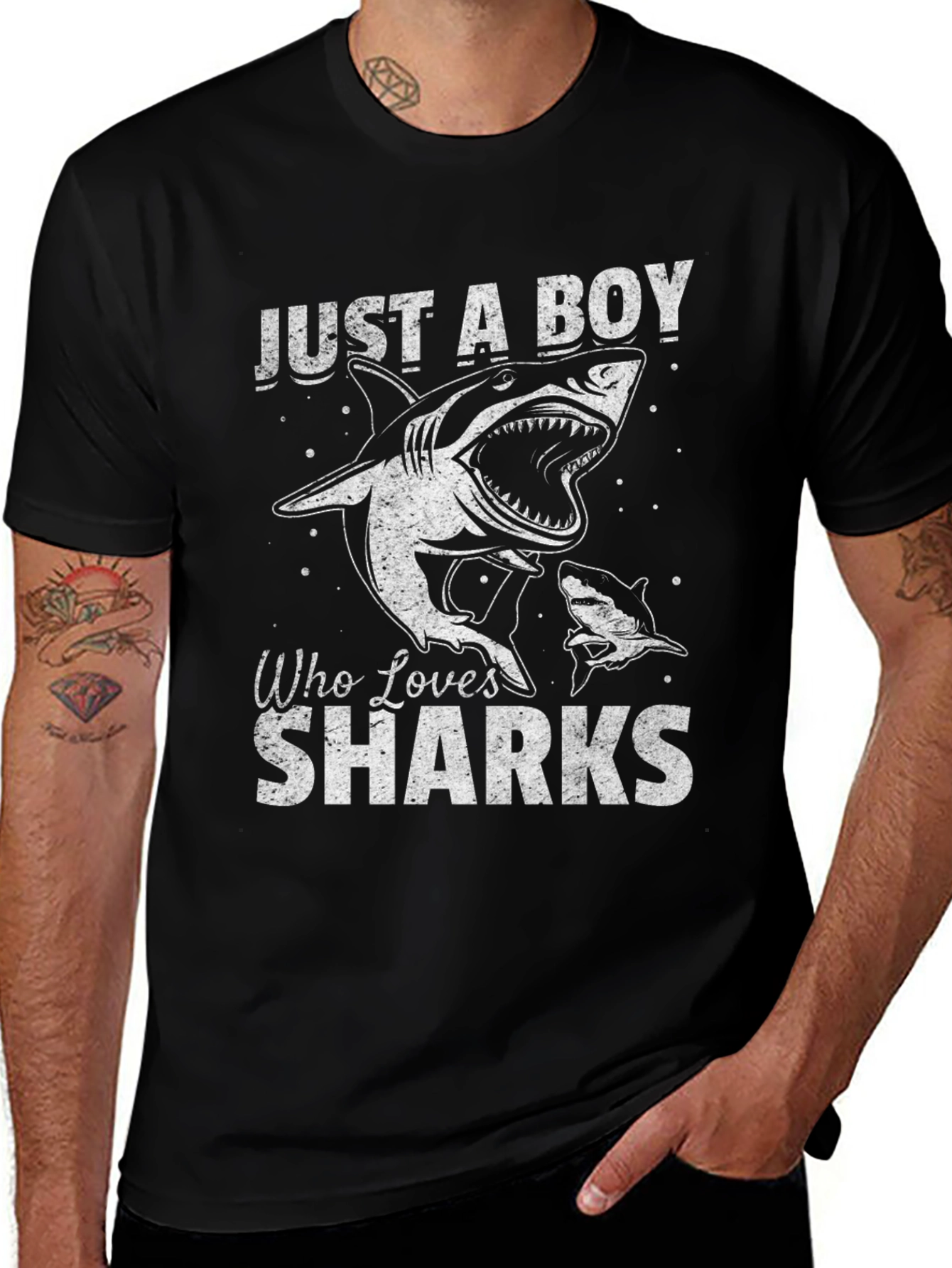Variant 3 of Just A Boy Who Loves Sharks T-Shirt