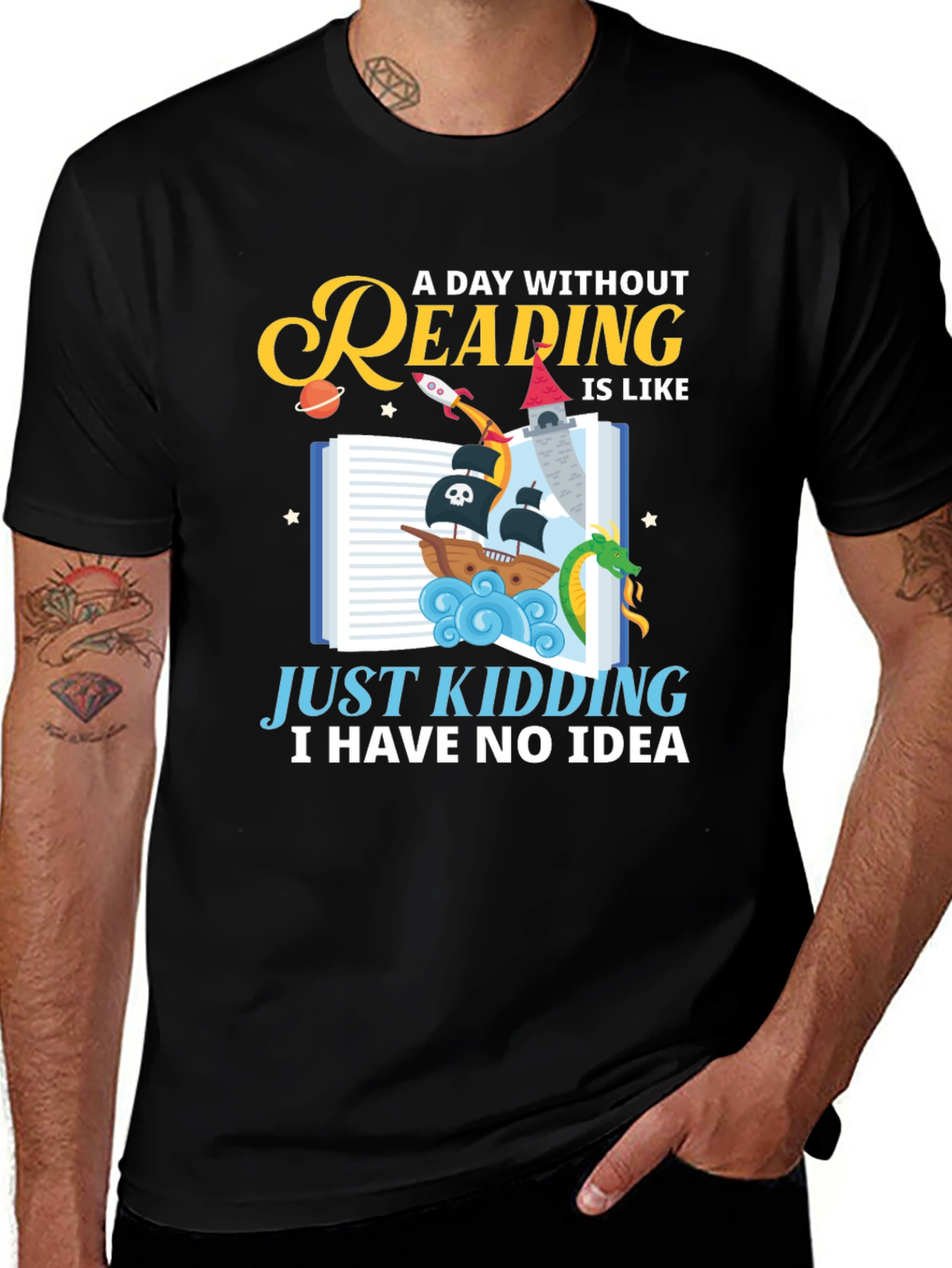 Black Funny Reading T-Shirt - Book Lover Gift main image