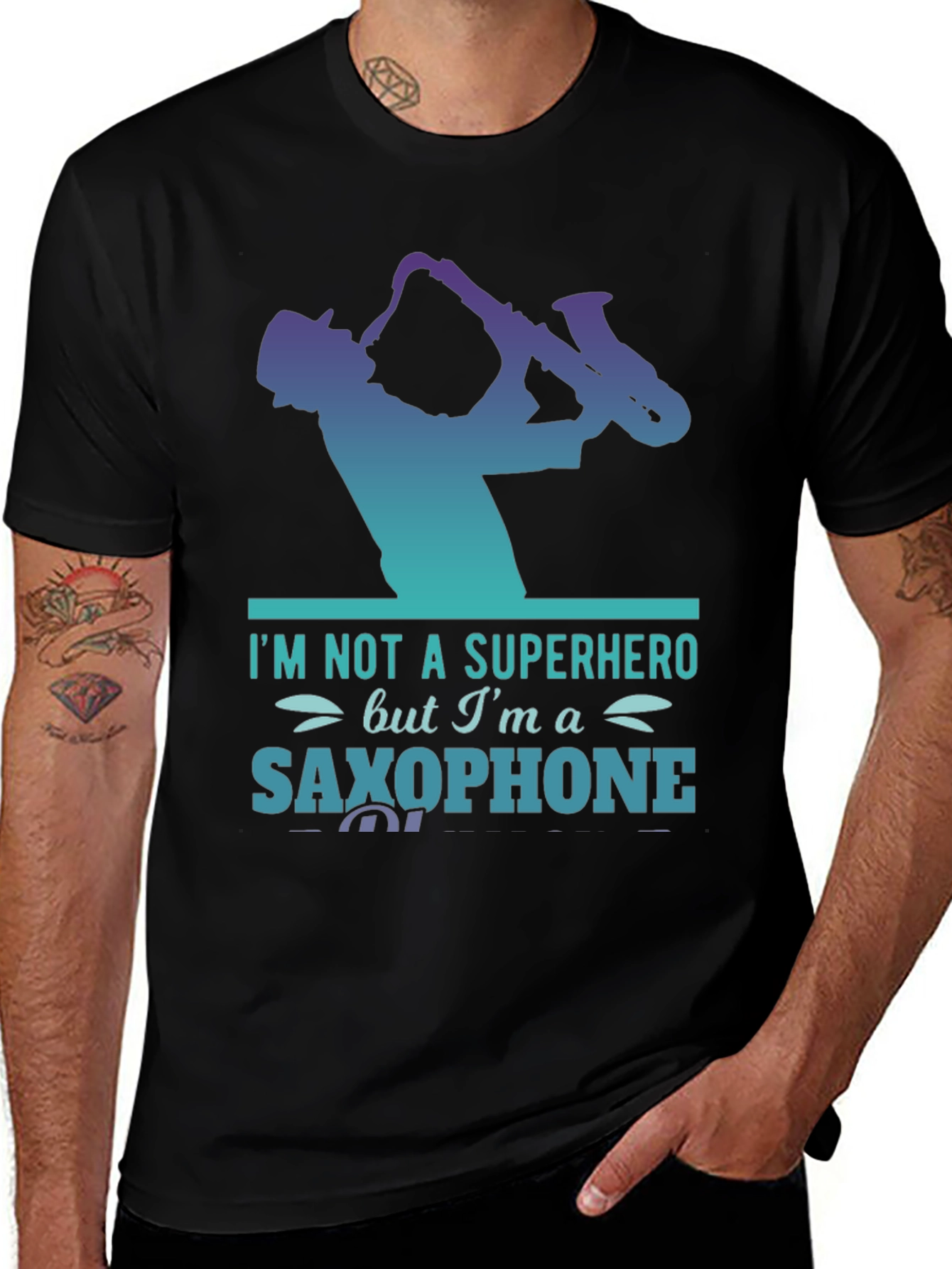 Variant 25 of Saxophone Player Graphic T-Shirt - Musical Instrument Tee