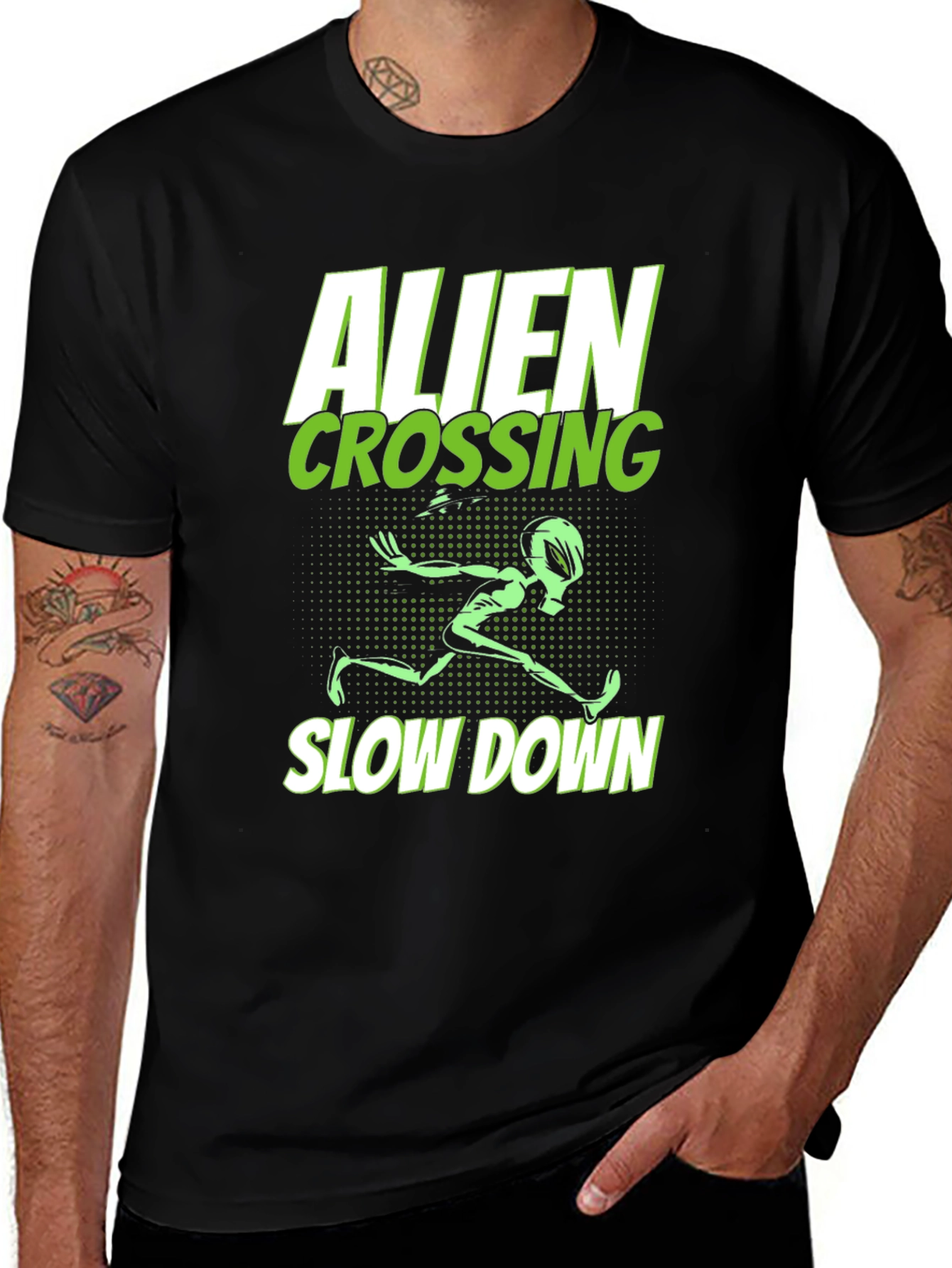 Variant 9 of Alien Crossing Graphic Tee
