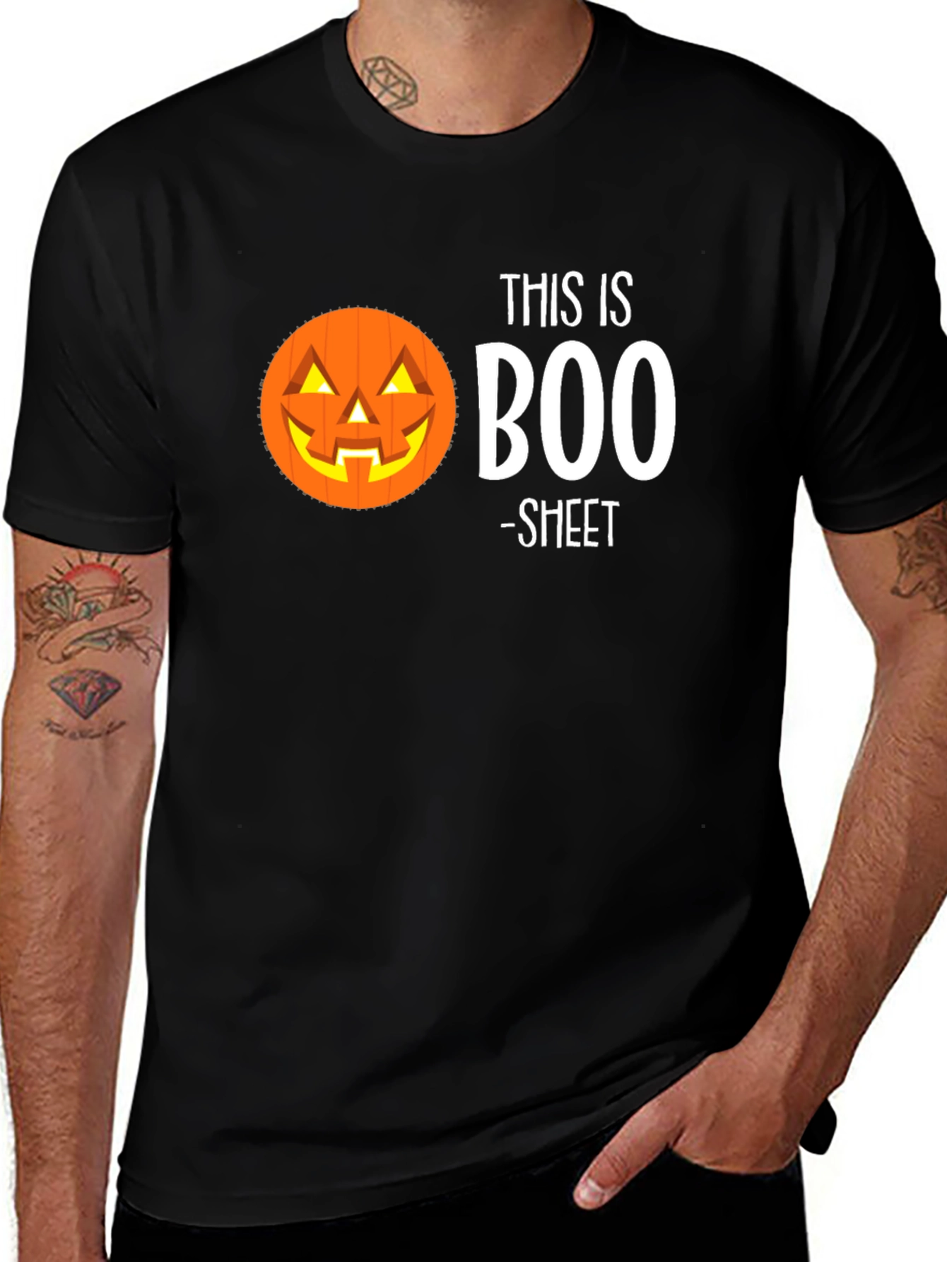 Variant 22 of Funny Halloween Pumpkin Boo-Sheet Graphic T-Shirt