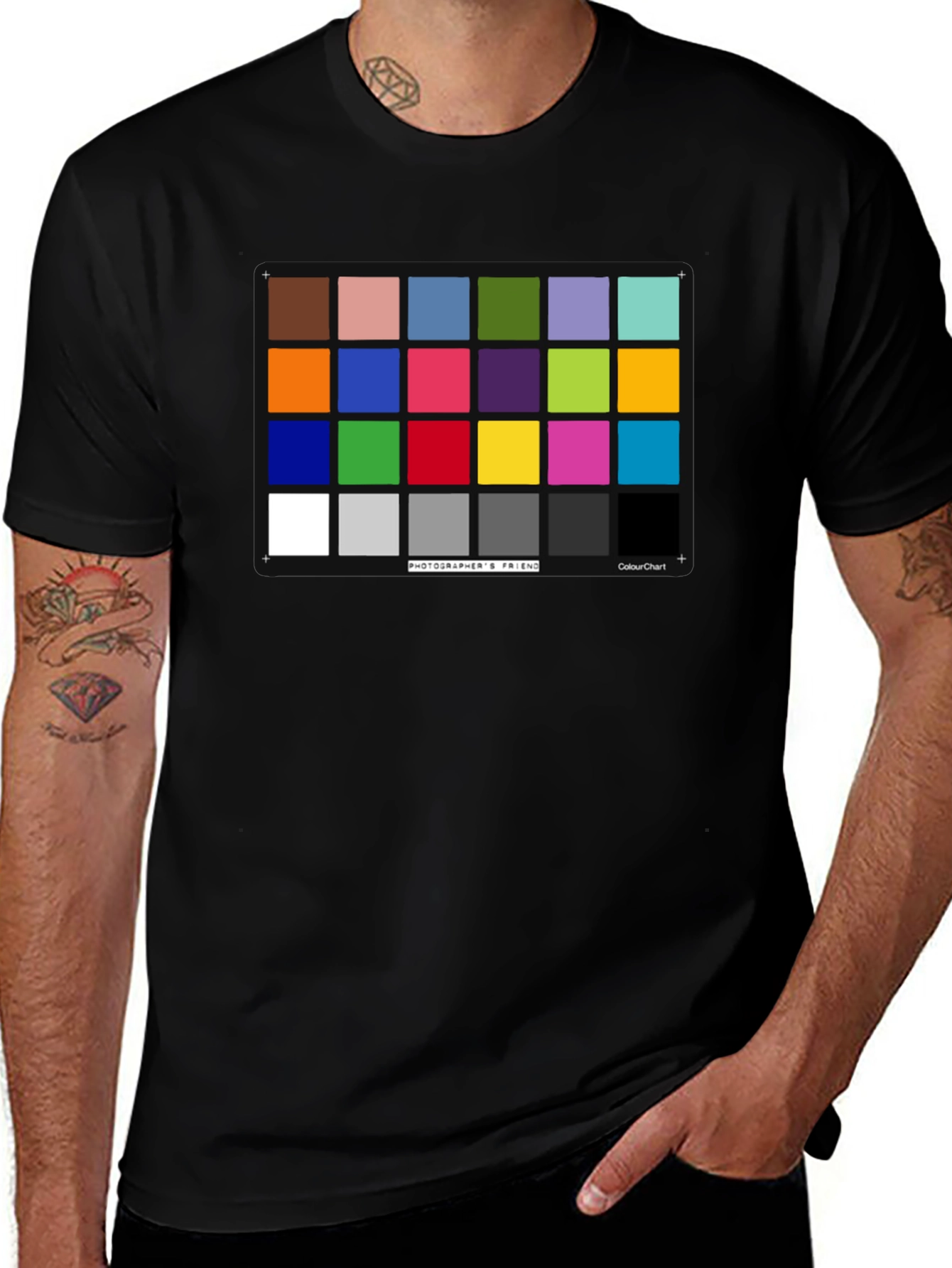Variant 21 of Photographer's Color Chart Black T-Shirt