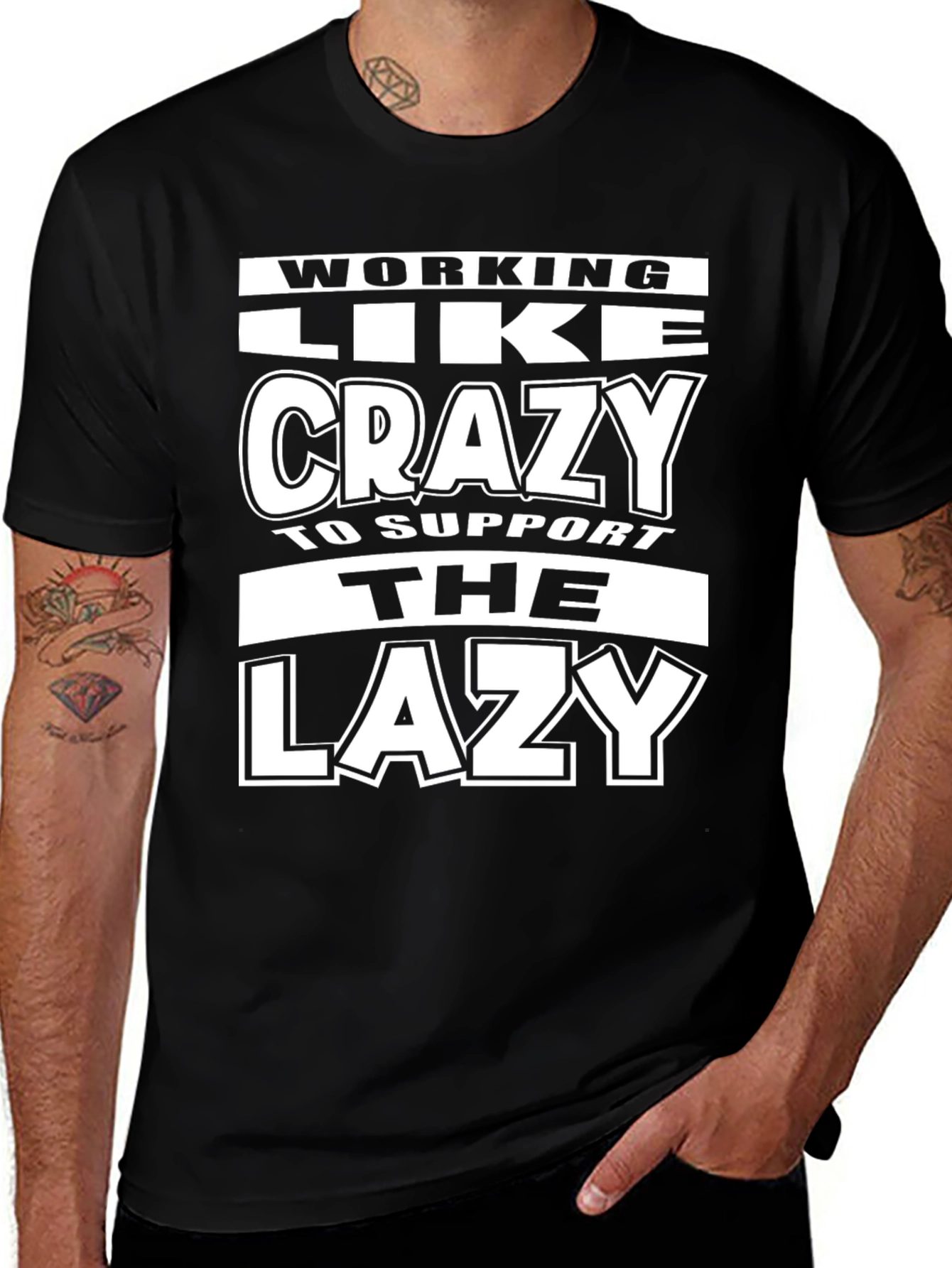 Variant 13 of Working Like Crazy T-Shirt Funny Slogan Tee