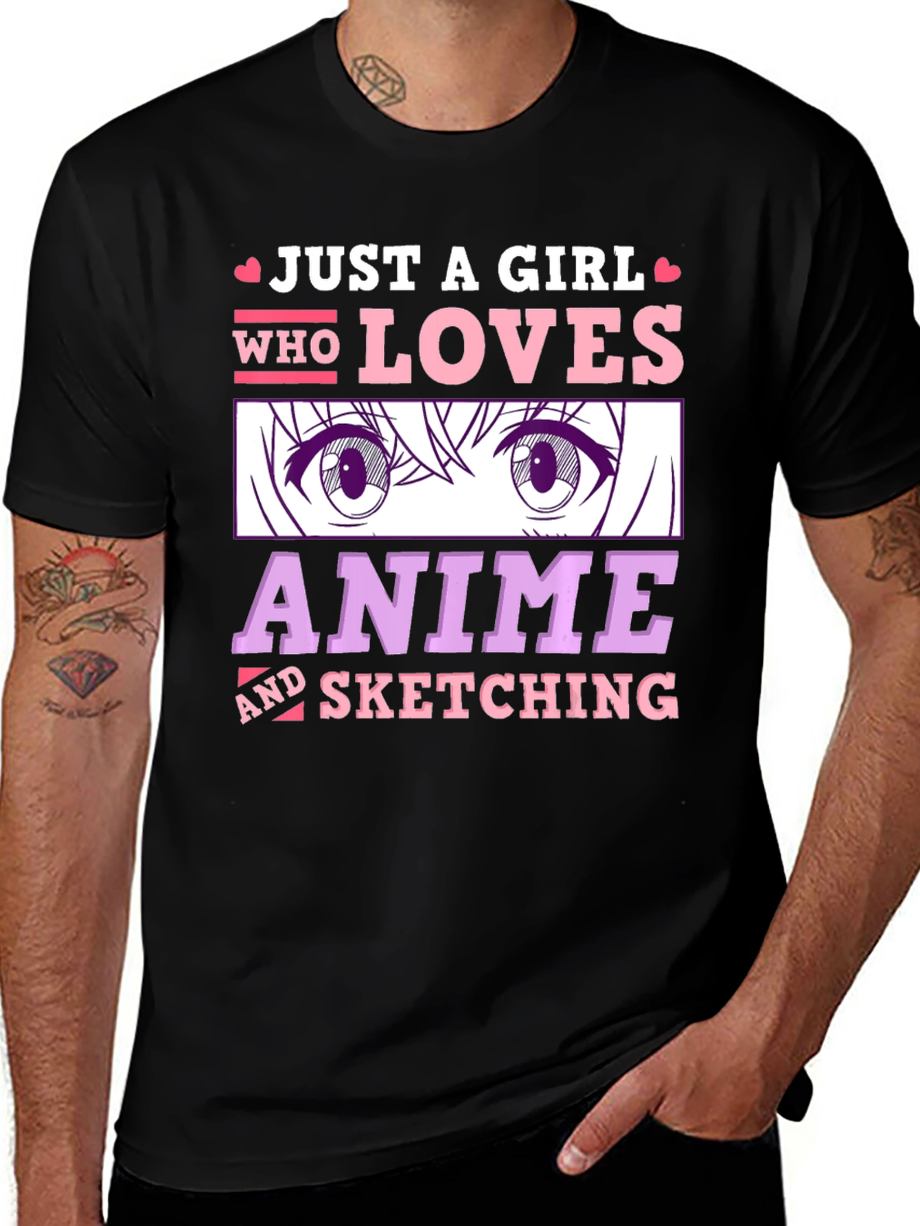 Variant 27 of Anime Lover T-Shirt - Just a Girl Who Loves Anime & Sketching