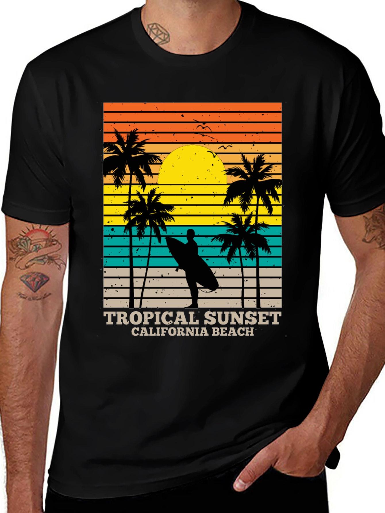 Variant 2 of Tropical Sunset Beach Tee
