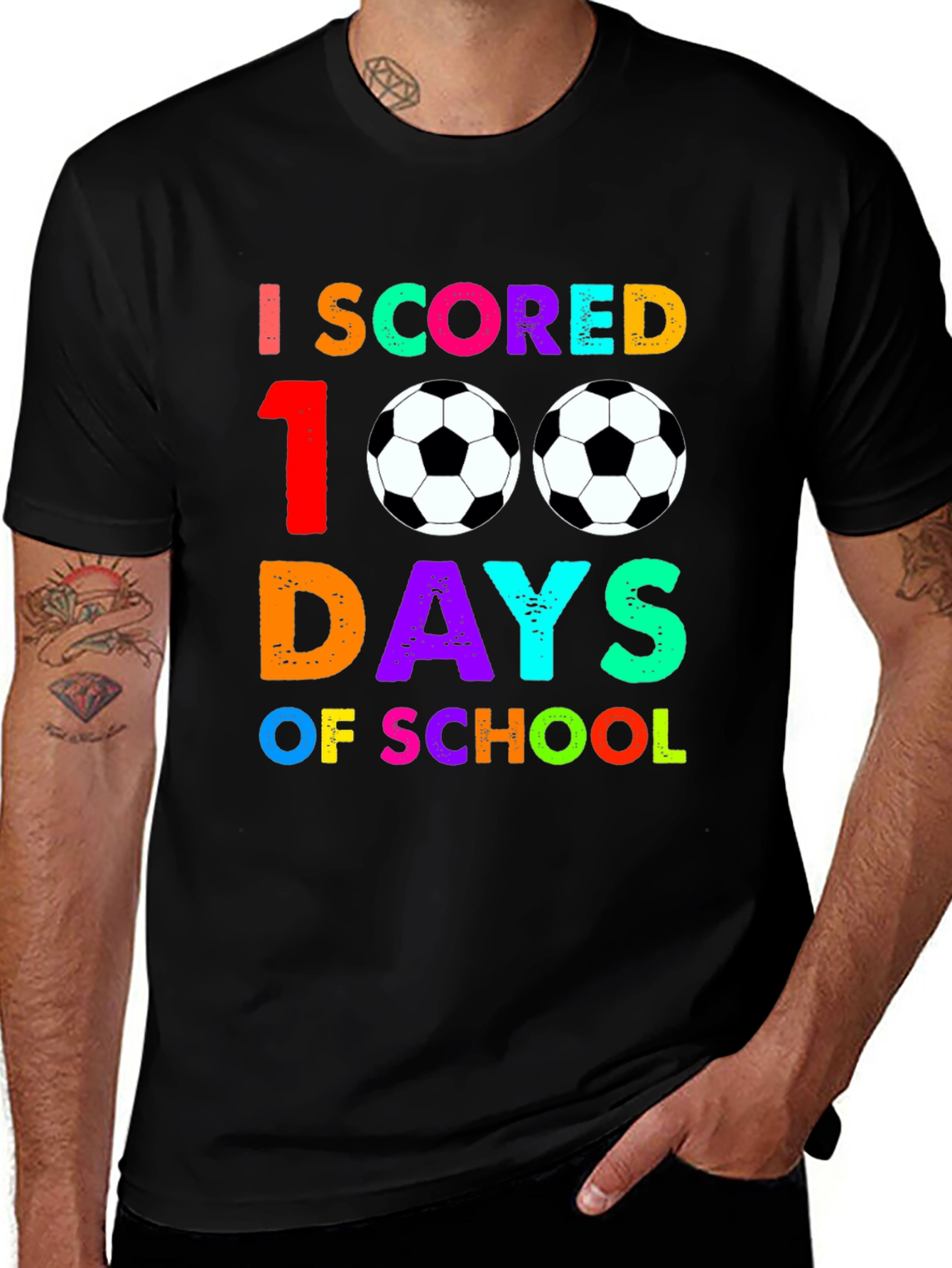 100 Days of School Soccer T-Shirt