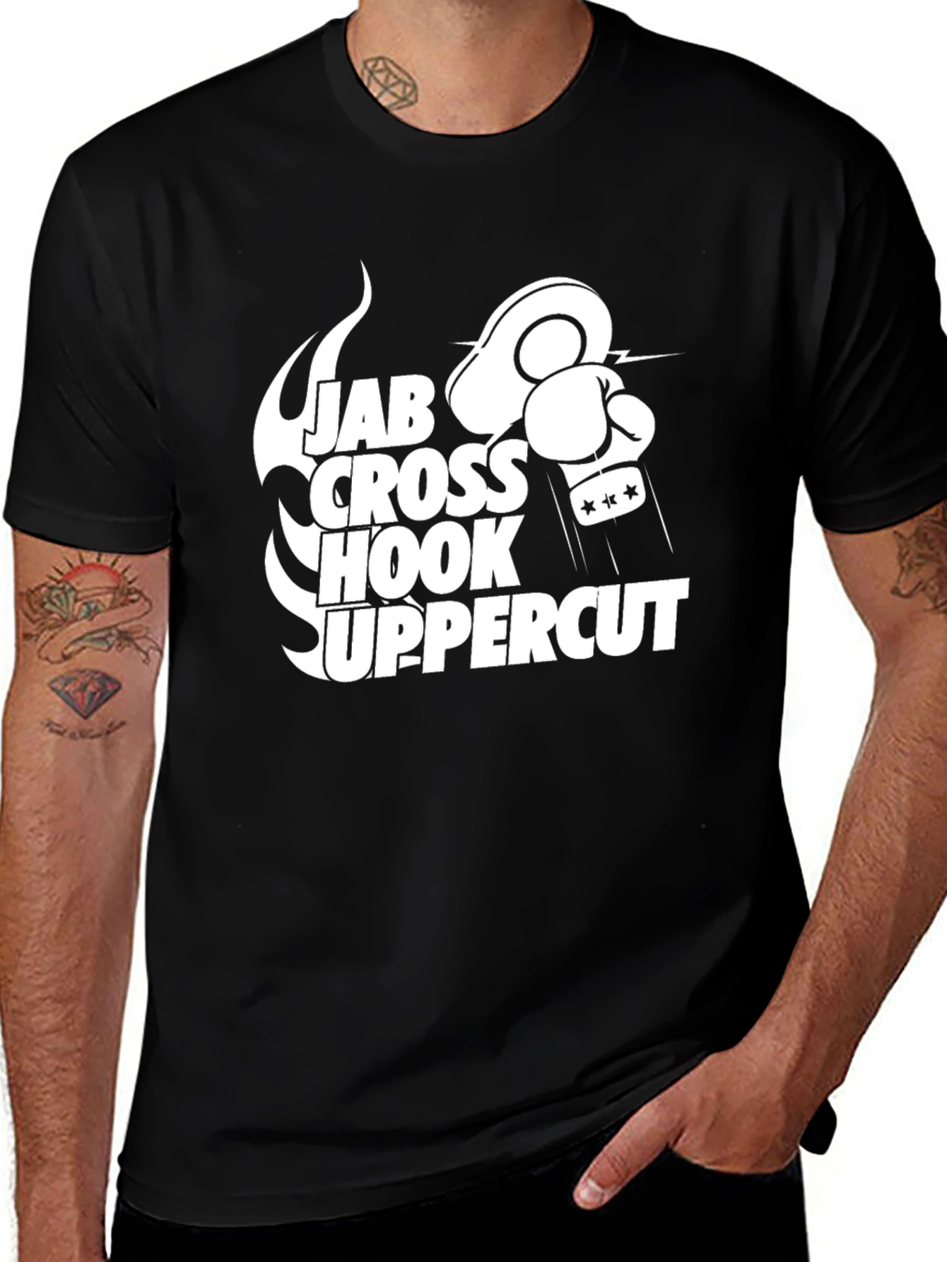 Variant 24 of Boxing Moves Graphic Tee - Jab, Cross, Hook, Uppercut