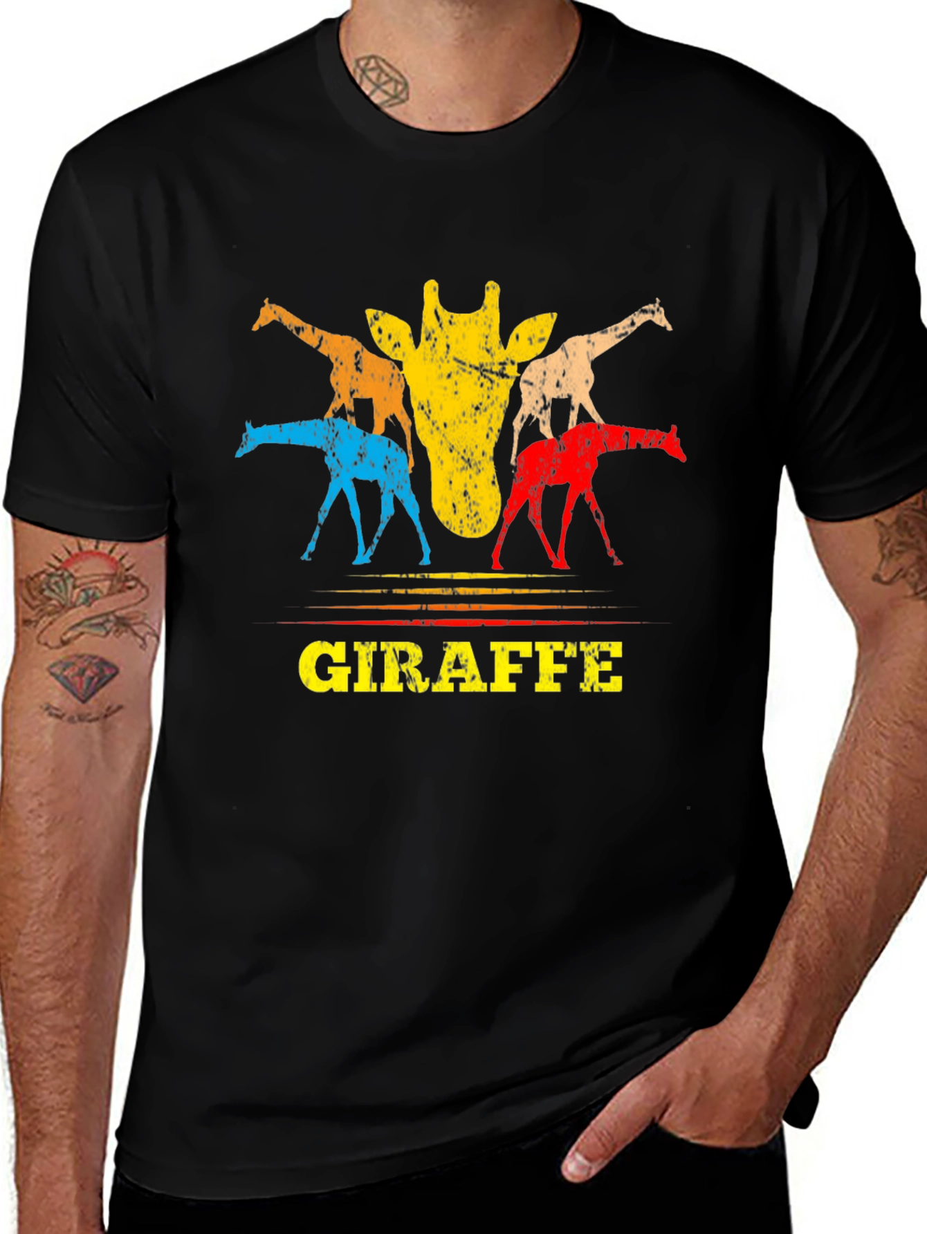 Variant 12 of Retro Giraffe Graphic Tee - Unisex Crew Neck T-Shirt