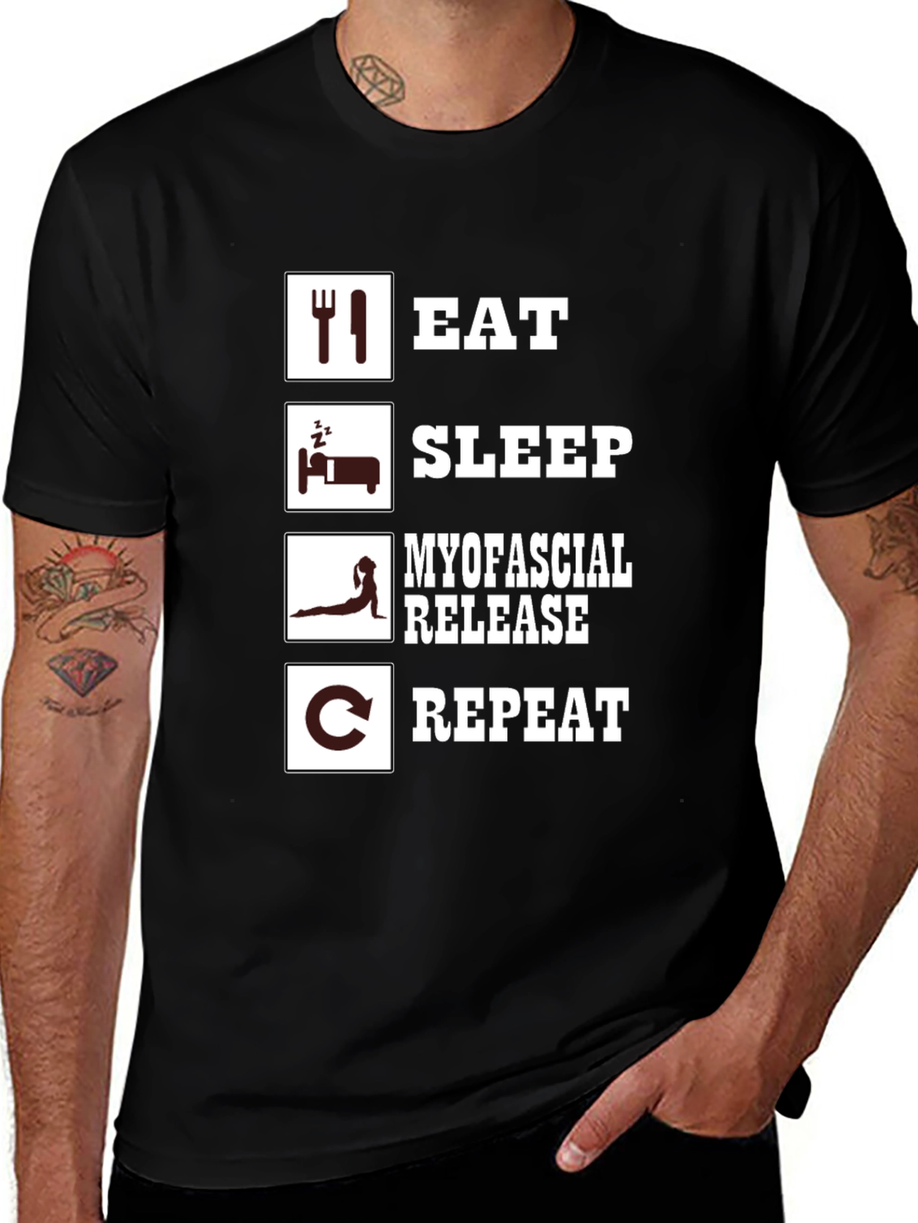 Variant 2 of Eat Sleep Myofascial Release Repeat Black T-Shirt